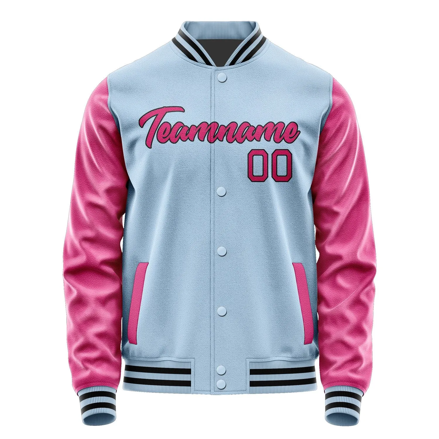 Custom Light Blue Pink Jacket sold by Tailorly product image thumbnail 2