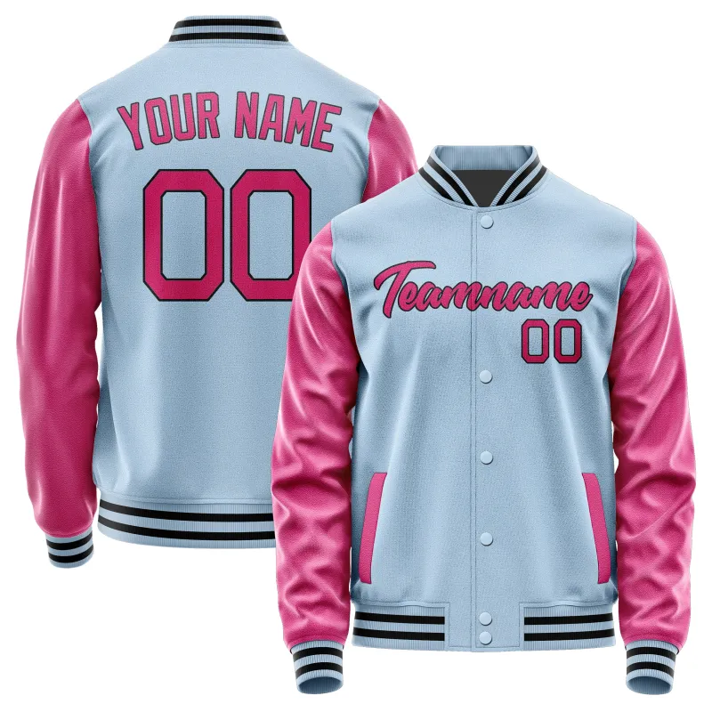 Custom Light Blue Pink Jacket sold by Tailorly