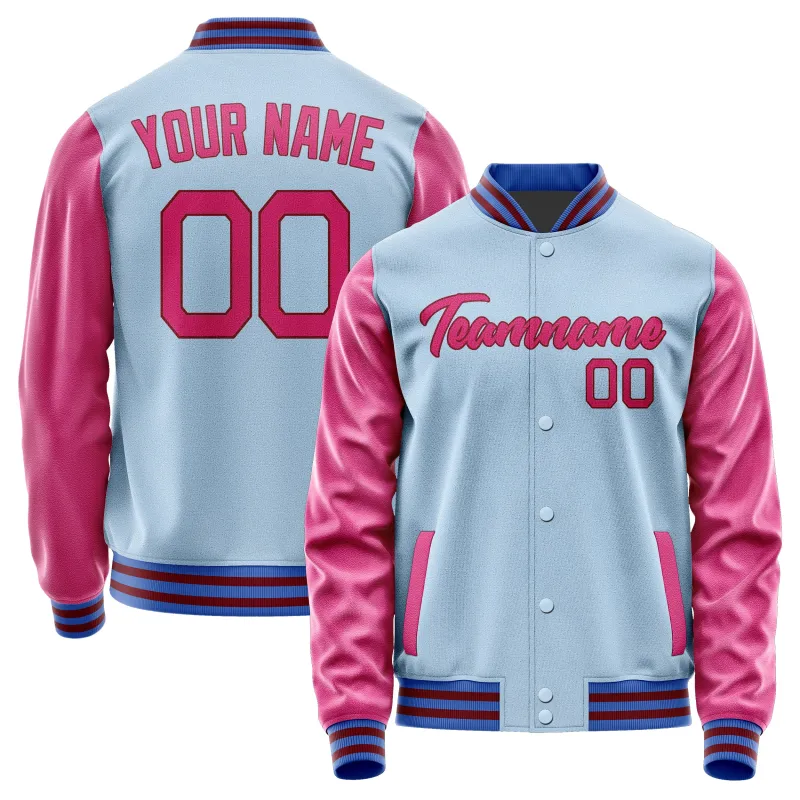Custom Light Blue Pink Jacket sold by Tailorly
