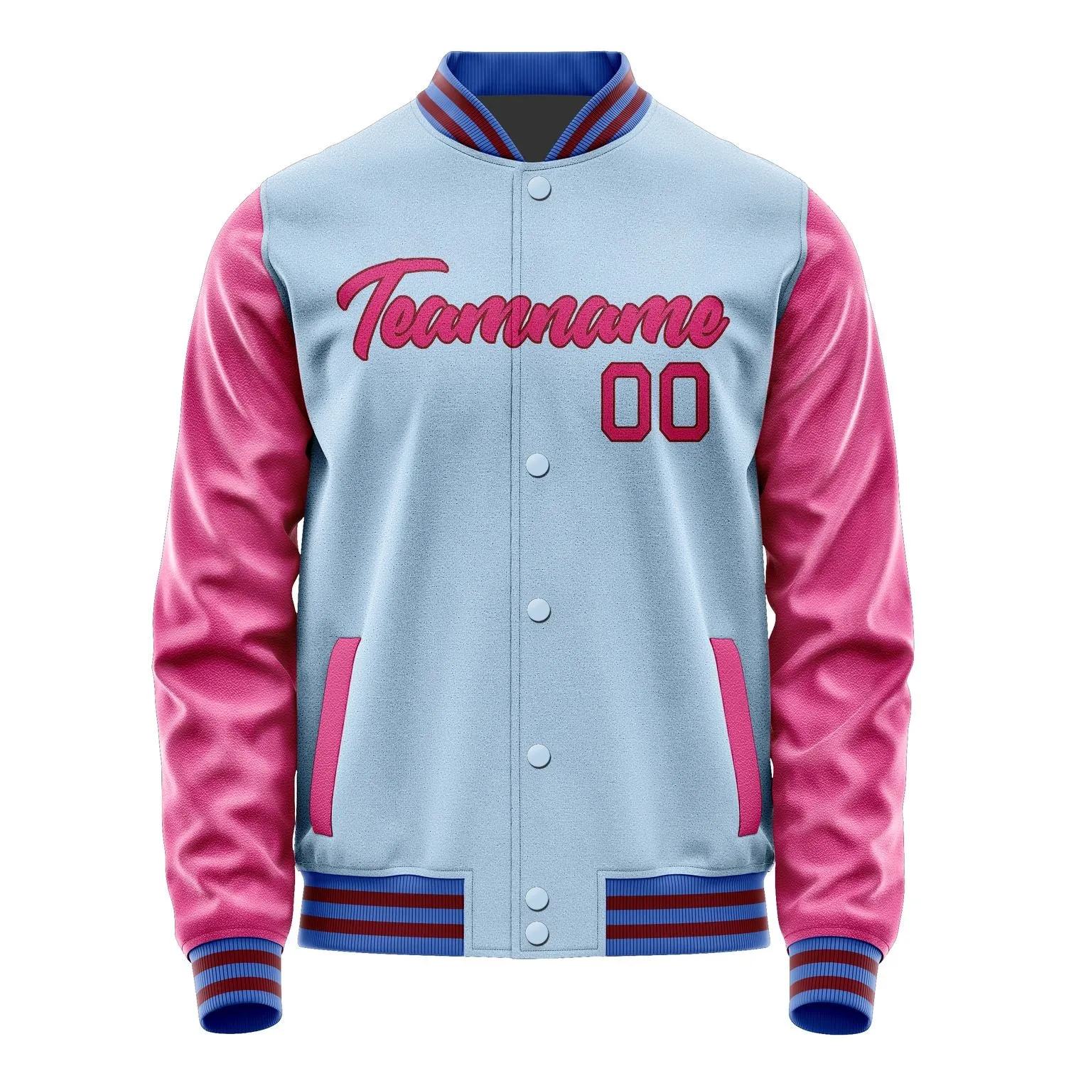 Custom Light Blue Pink Jacket sold by Tailorly product image thumbnail 2