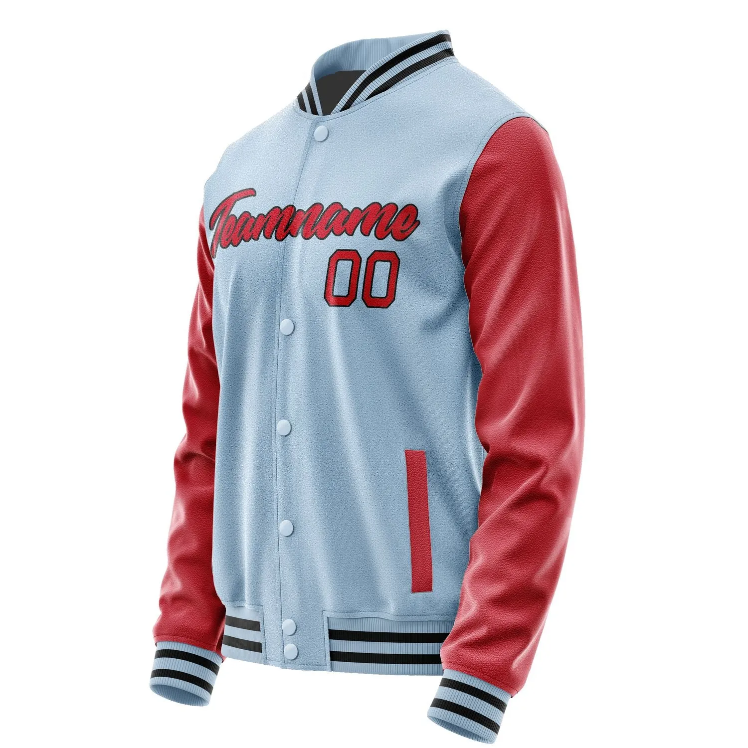 Custom Light Blue Red Jacket sold by Tailorly product image thumbnail 3