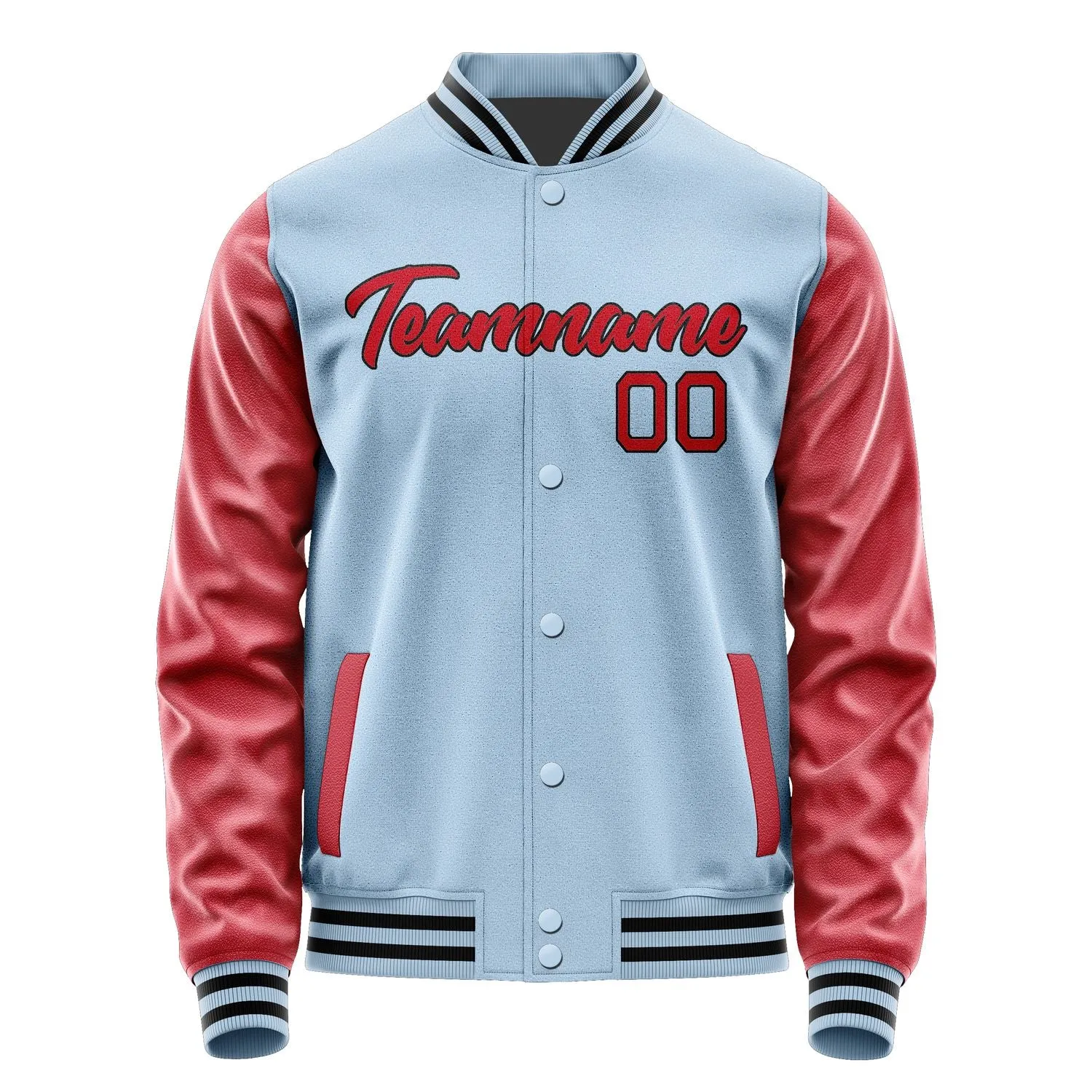 Custom Light Blue Red Jacket sold by Tailorly product image thumbnail 2