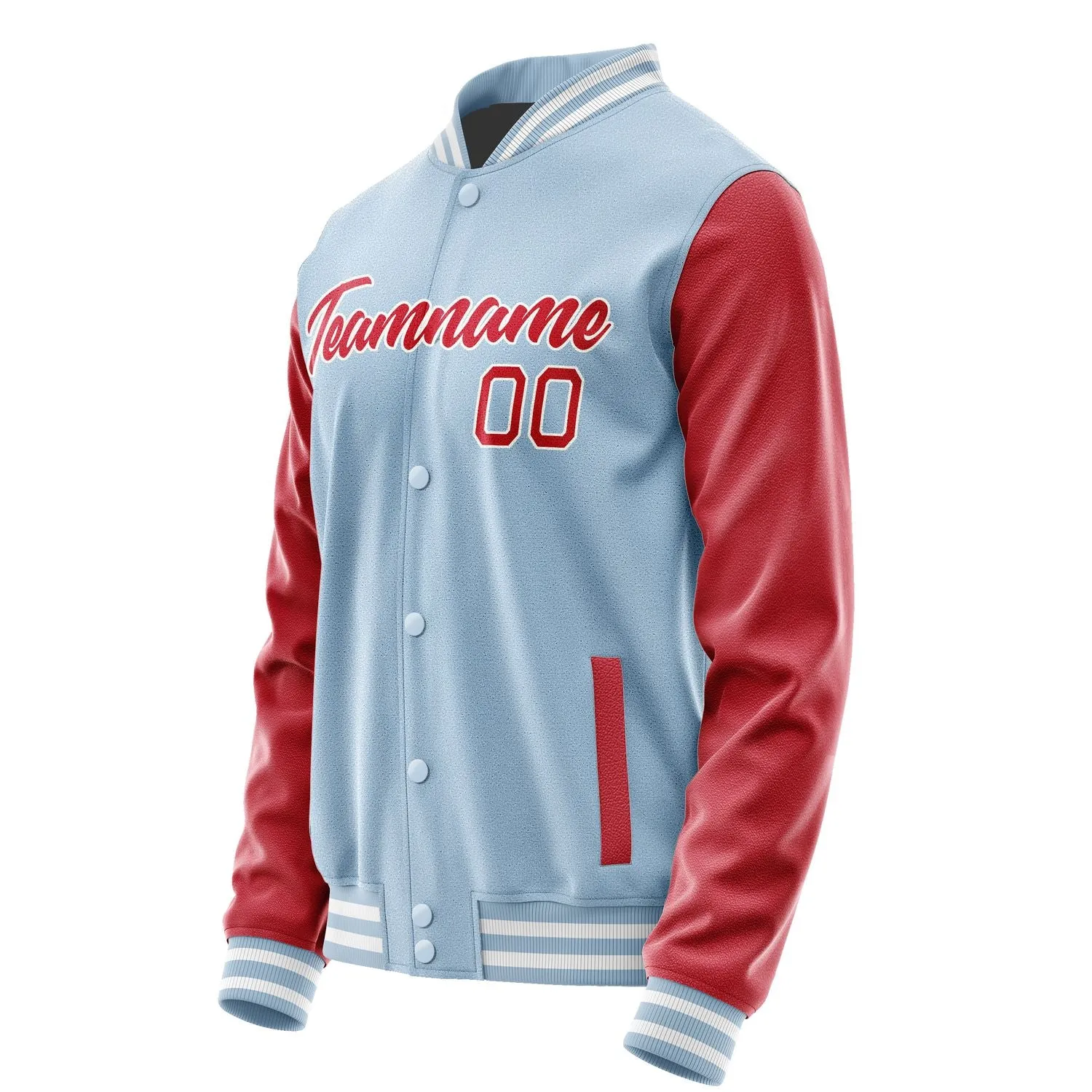 Custom Light Blue Red Jacket sold by Tailorly product image thumbnail 3