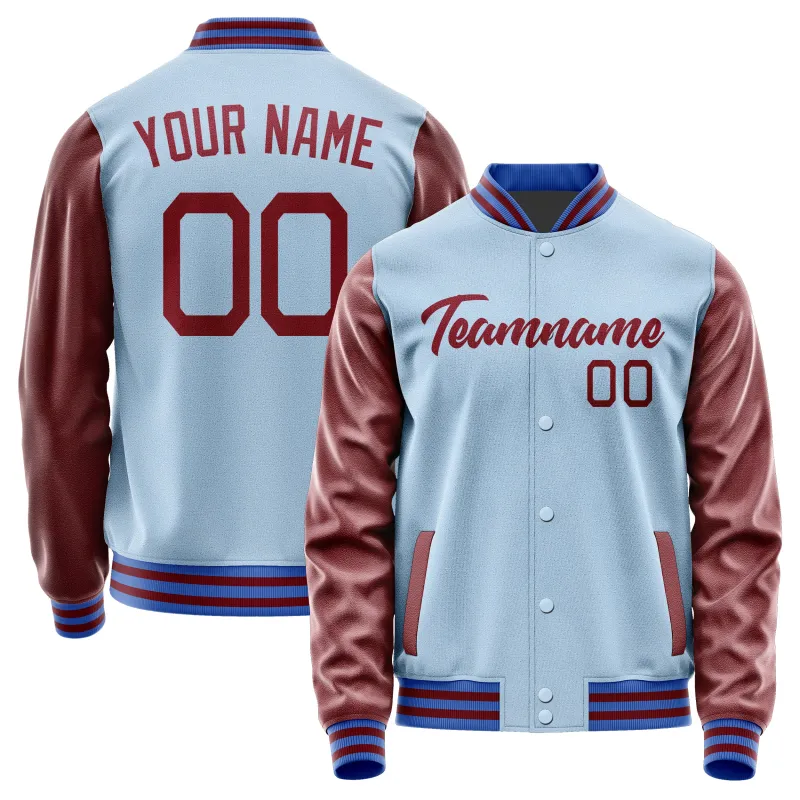 Custom Light Blue Crimson Red Jacket sold by Tailorly