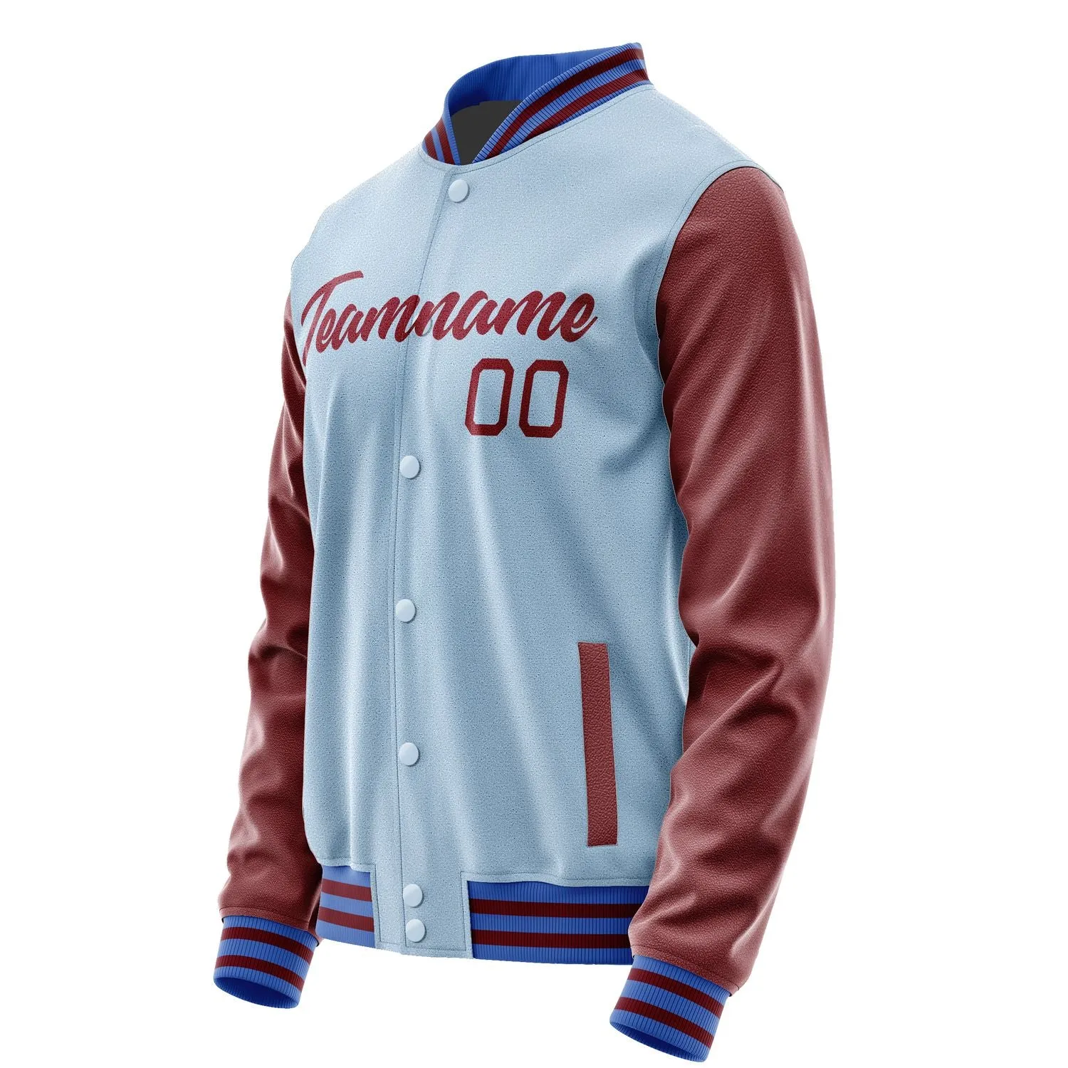 Custom Light Blue Crimson Red Jacket sold by Tailorly product image thumbnail 3