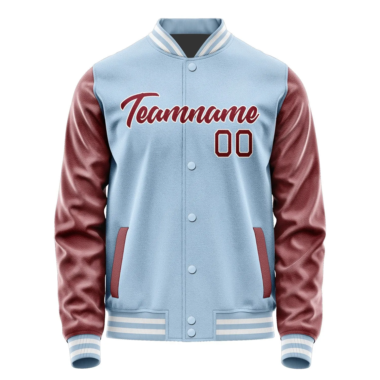 Custom Light Blue Crimson Red Jacket sold by Tailorly product image thumbnail 2