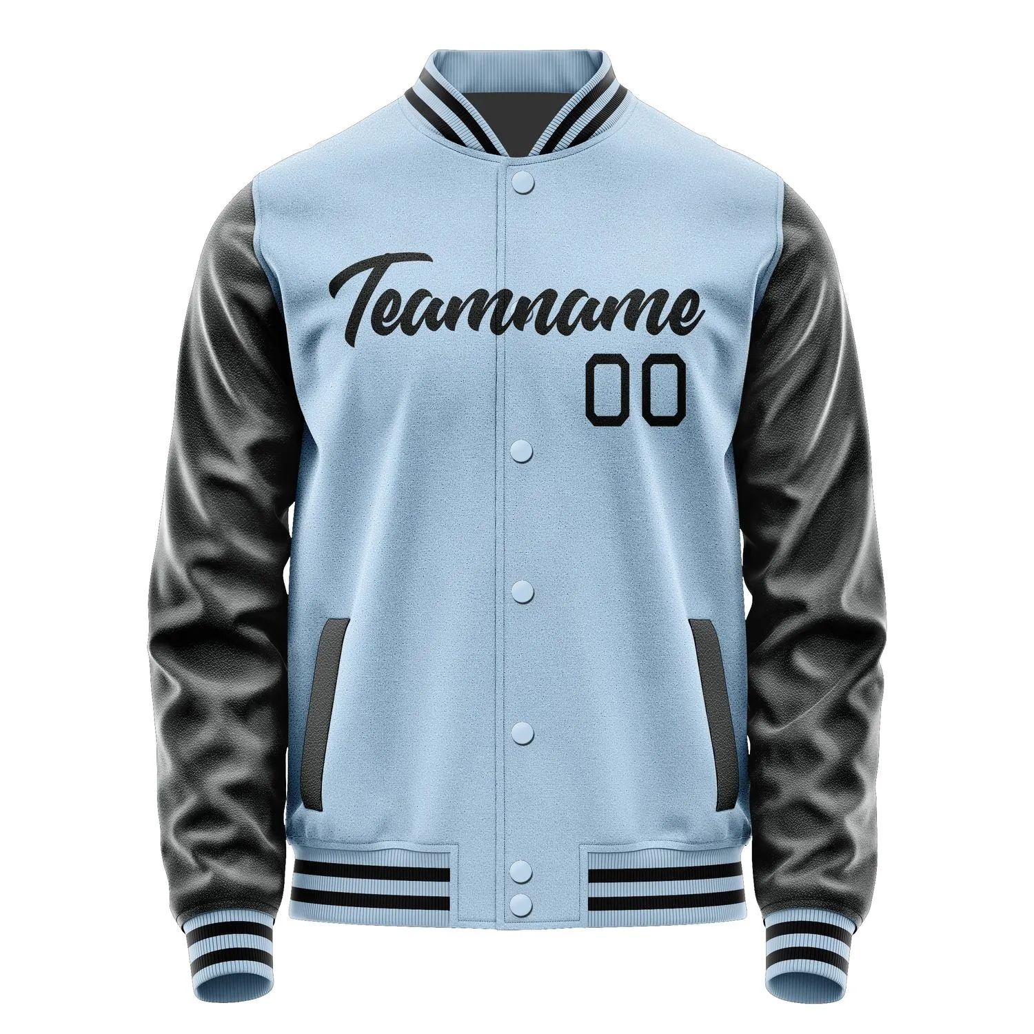 Custom Light Blue Black Jacket sold by Tailorly product image thumbnail 2