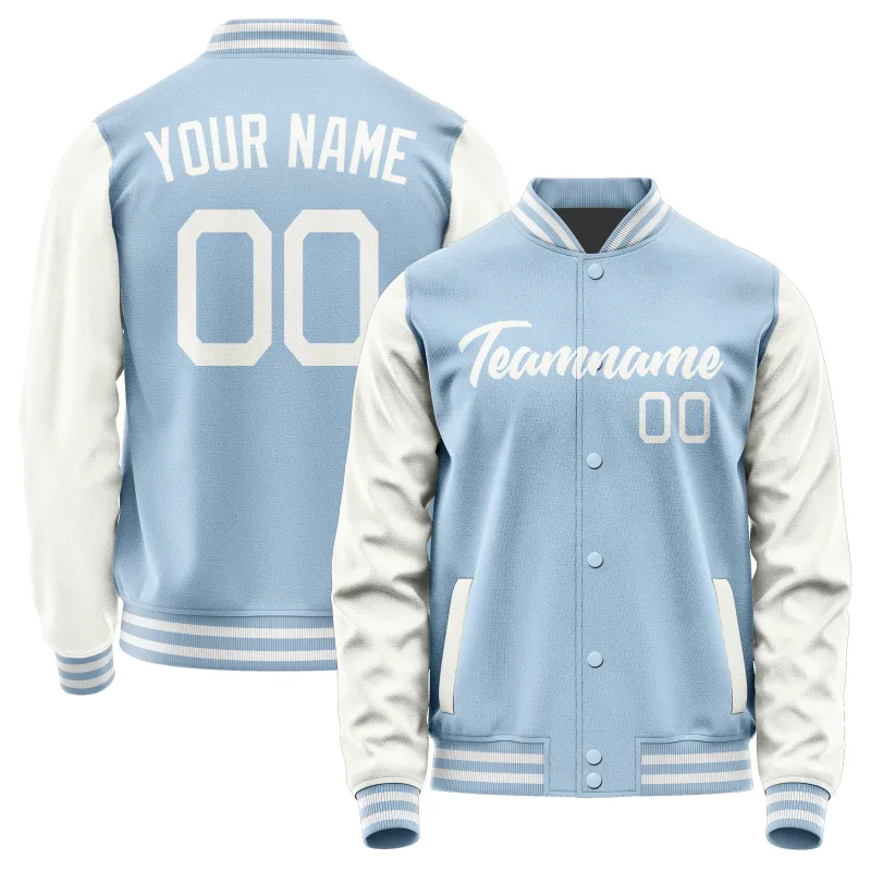 Custom Light Blue White Jacket sold by Tailorly