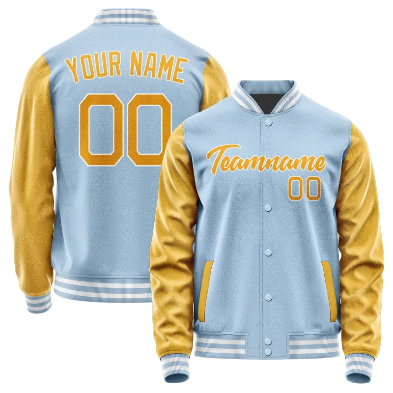 Custom Light Blue Yellow Jacket sold by Tailorly