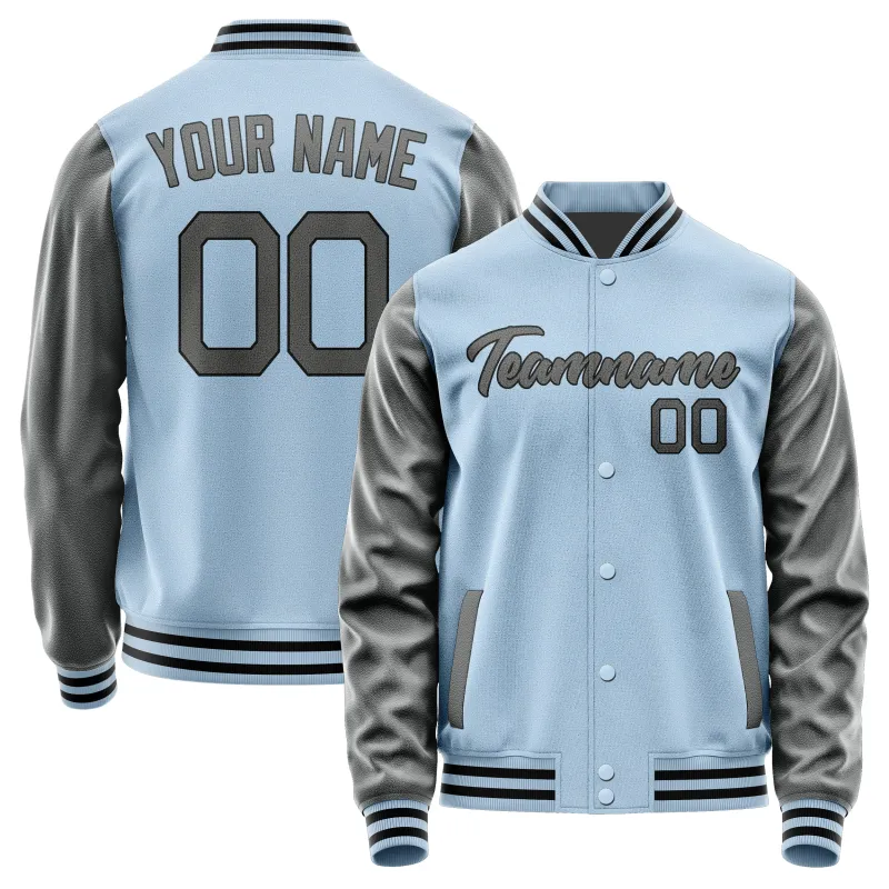 Custom Light Blue Dark Grey Jacket sold by Tailorly