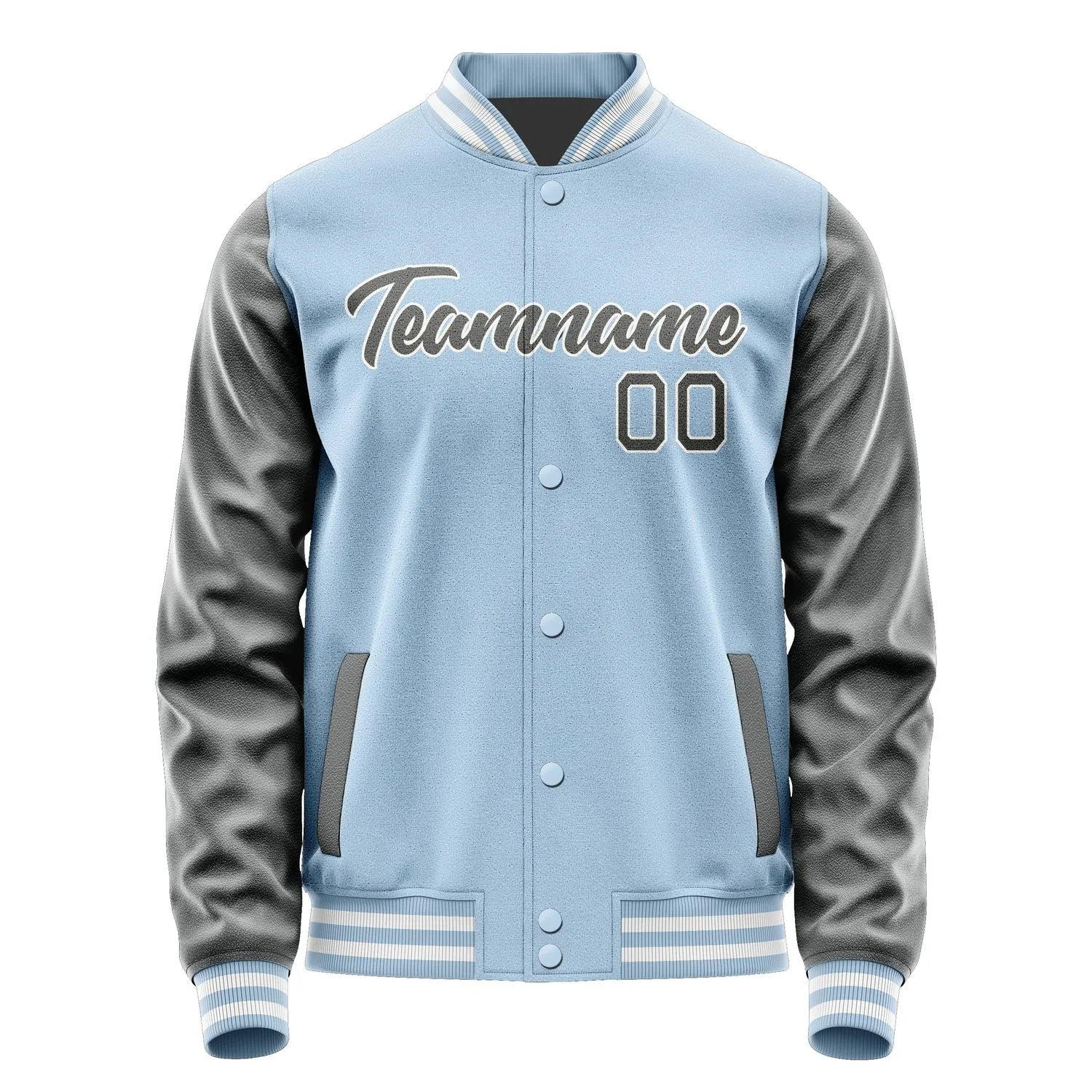Custom Light Blue Dark Grey Jacket sold by Tailorly product image thumbnail 2