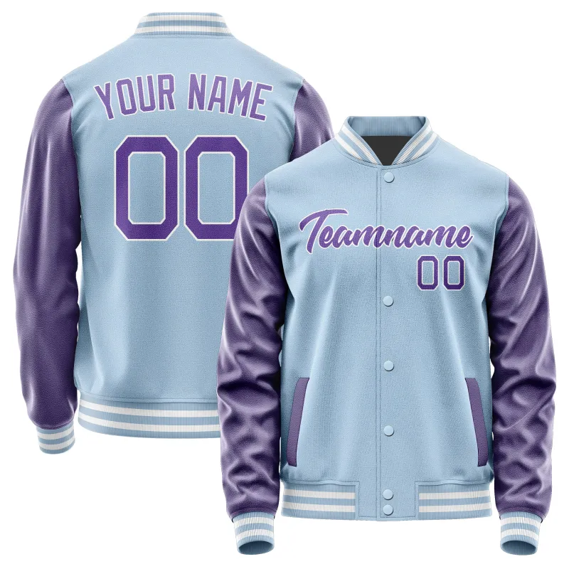 Custom Light Blue Light Purple Jacket sold by Tailorly