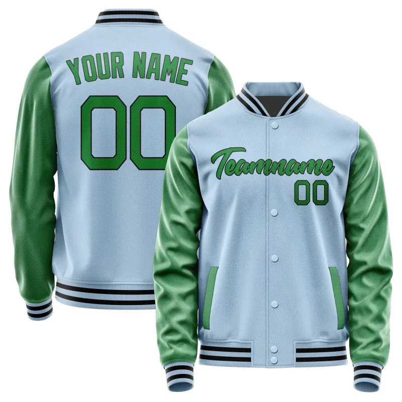 Custom Light Blue Emerald Green Jacket sold by Tailorly