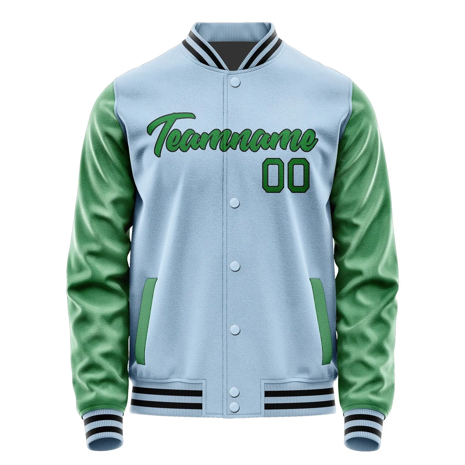 Custom Light Blue Emerald Green Jacket sold by Tailorly product image thumbnail 2