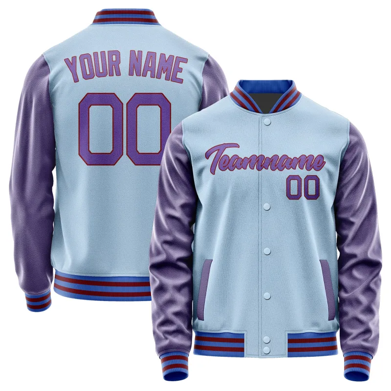 Custom Light Blue Light Purple Jacket sold by Tailorly