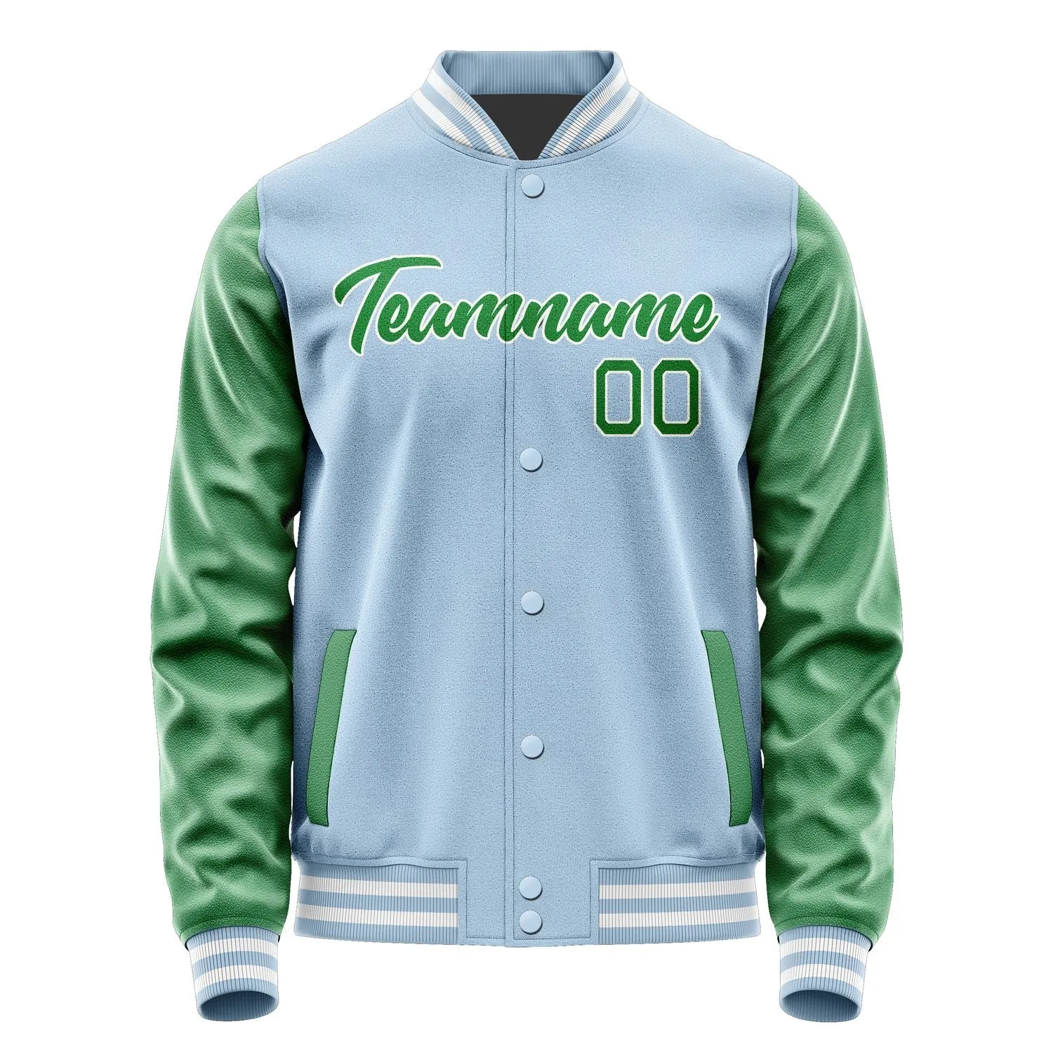 Custom Light Blue Emerald Green Jacket sold by Tailorly product image thumbnail 2