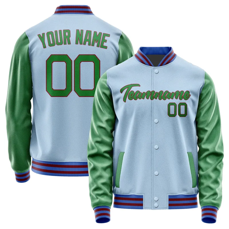 Custom Light Blue Emerald Green Jacket sold by Tailorly