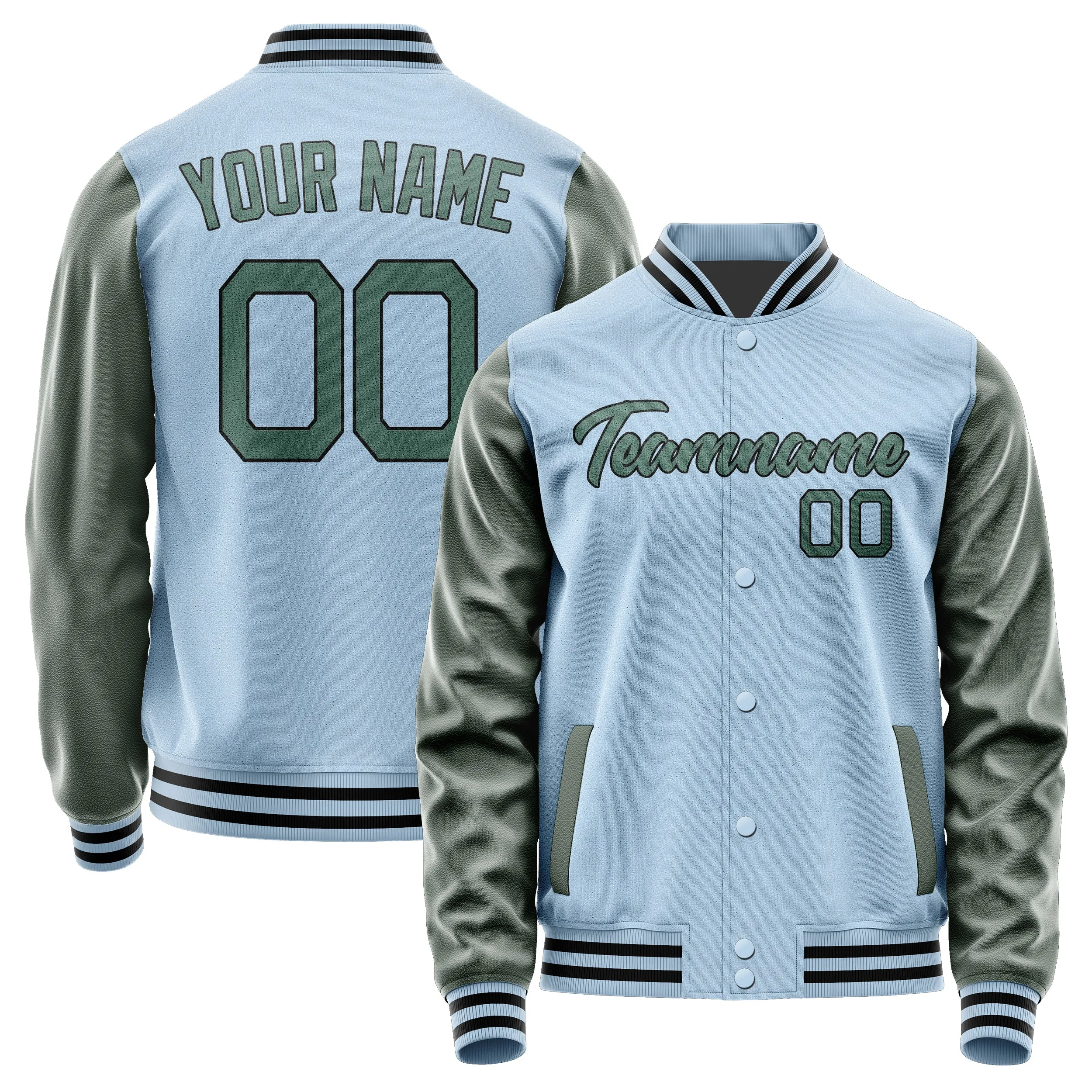 Custom Light Blue Blue Green Jacket sold by Tailorly