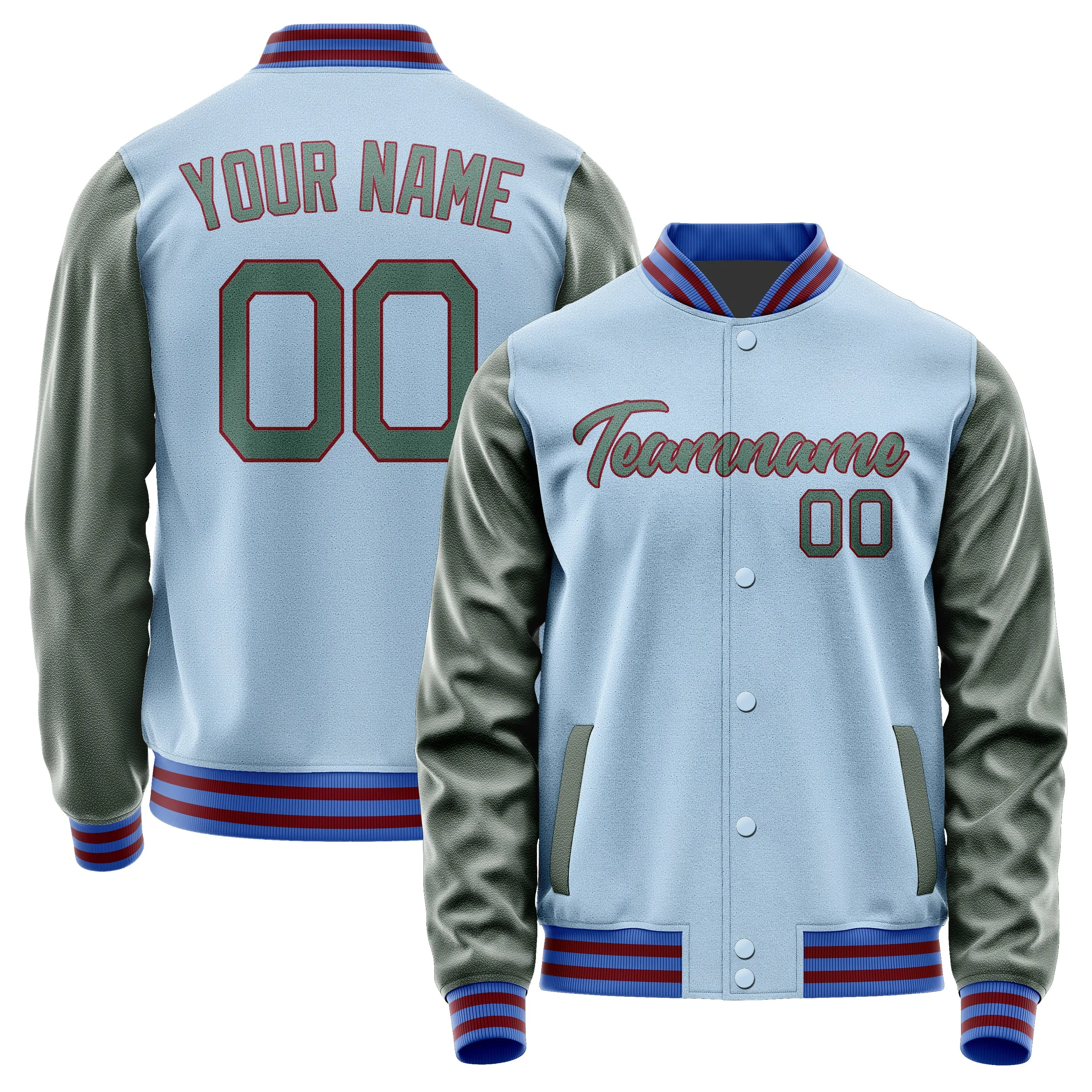Custom Light Blue Blue Green Jacket sold by Tailorly