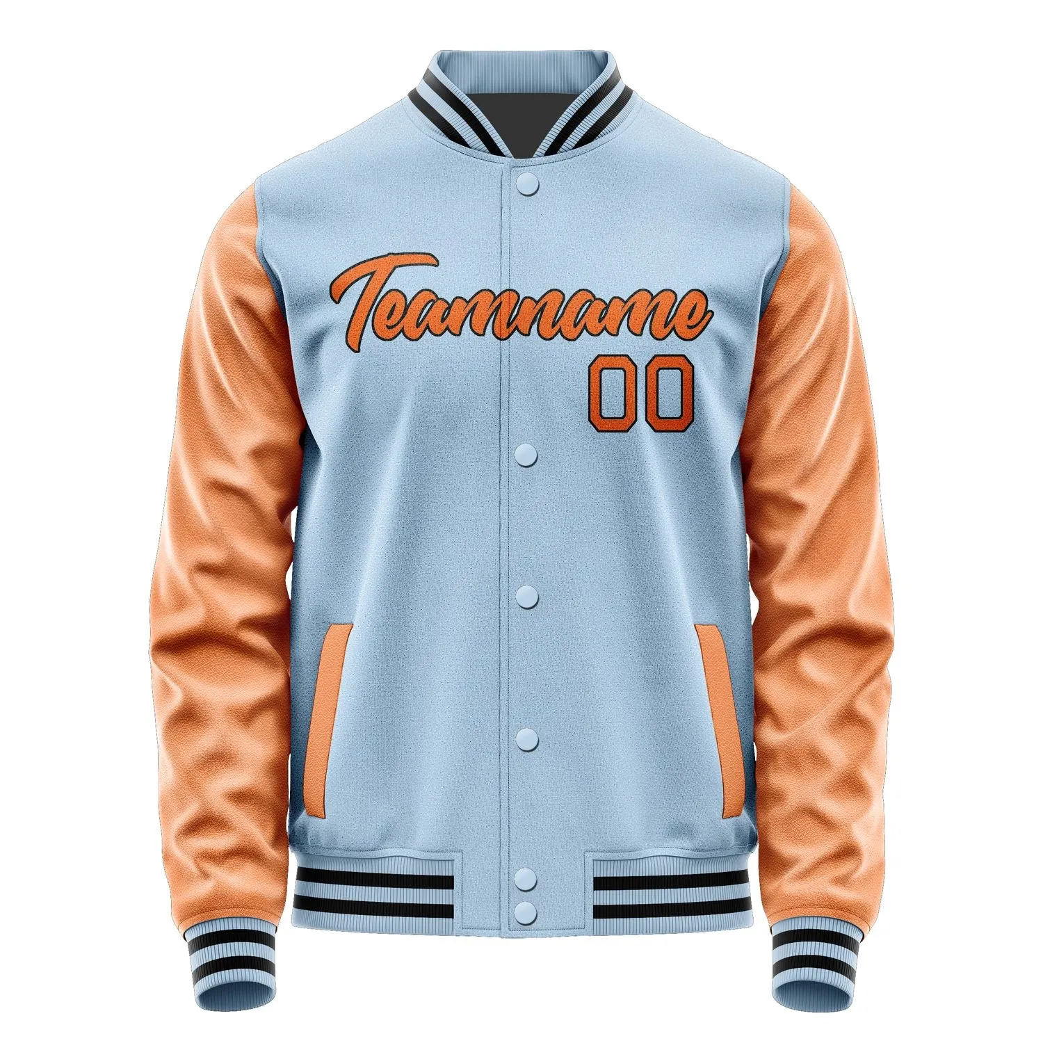 Custom Light Blue Orange Jacket sold by Tailorly product image thumbnail 2