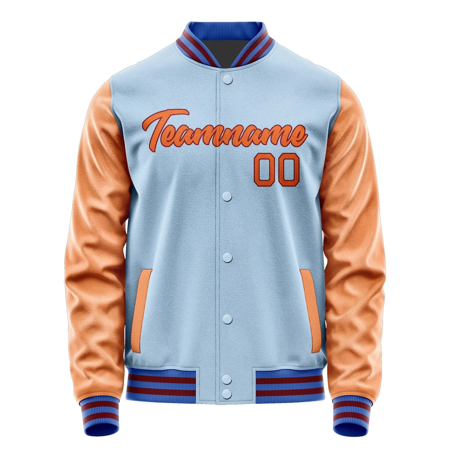 Custom Light Blue Orange Jacket sold by Tailorly product image thumbnail 2