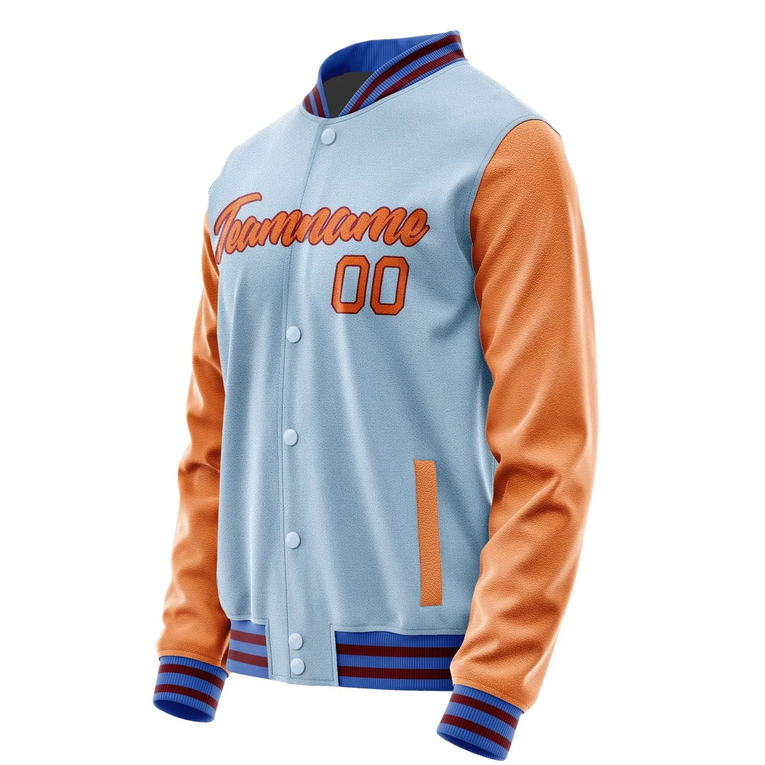 Custom Light Blue Orange Jacket sold by Tailorly product image thumbnail 3