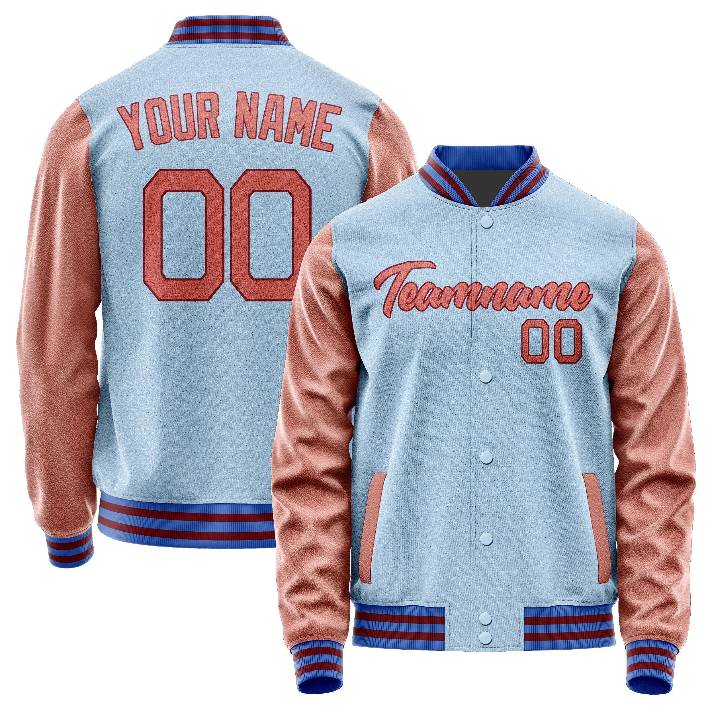 Custom Light Blue Copper Rose Jacket sold by Tailorly