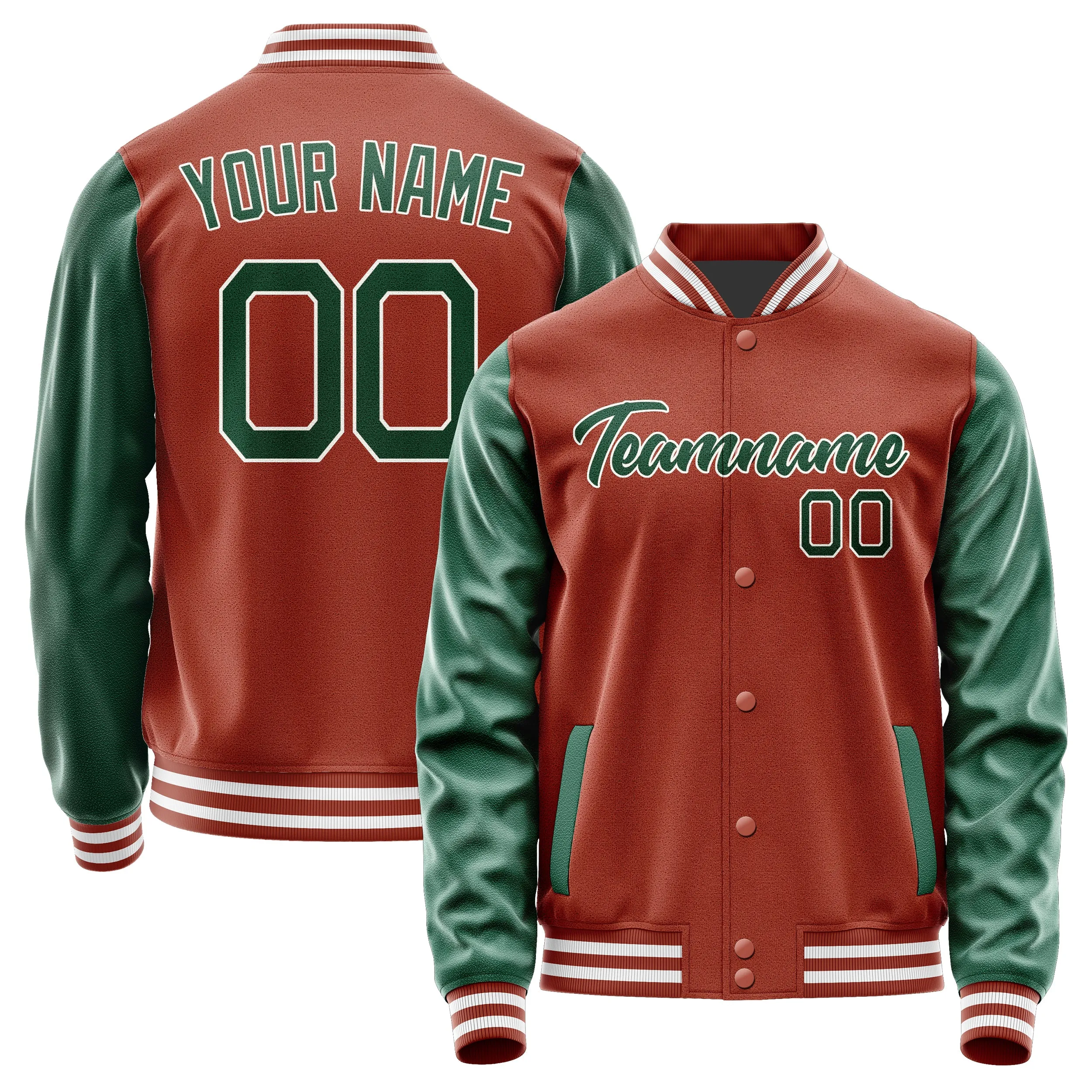 Custom Coral Red Green Jacket sold by Tailorly