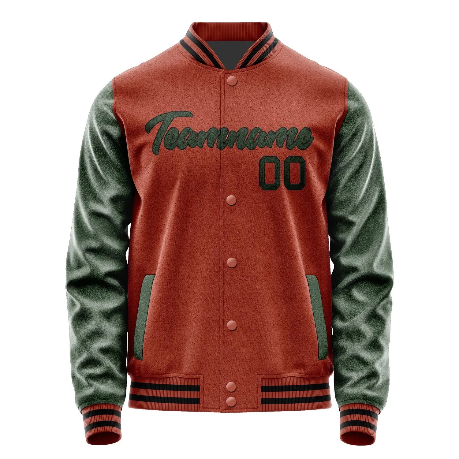 Custom Coral Red Dark Green Jacket sold by Tailorly product image thumbnail 2