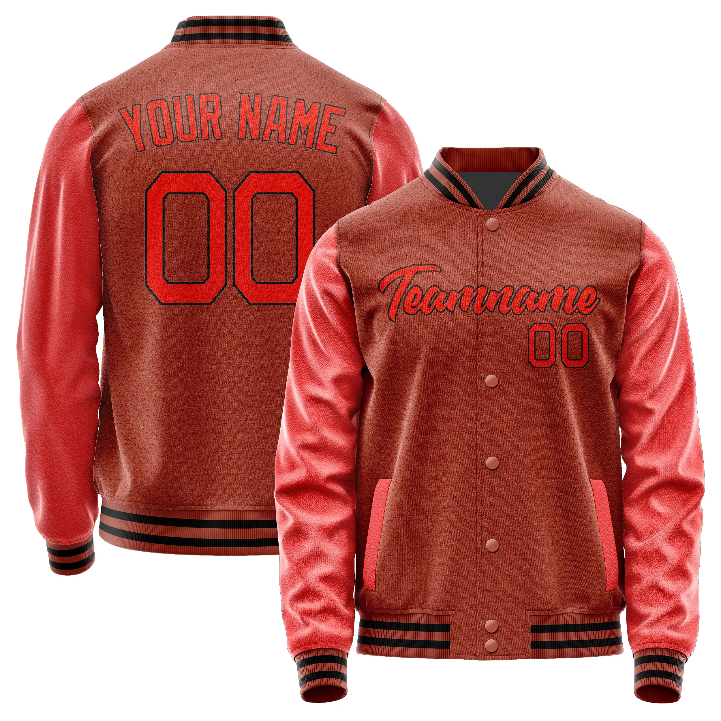 Custom Coral Red Orange Red Jacket sold by Tailorly