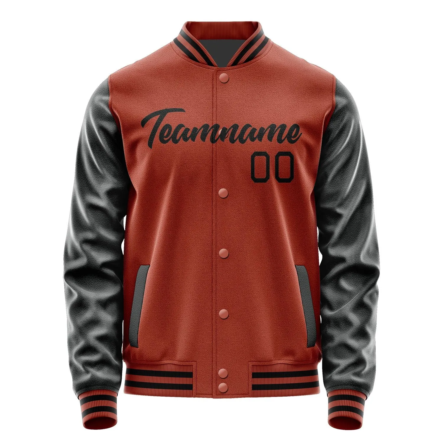 Custom Coral Red Black Jacket sold by Tailorly product image thumbnail 2