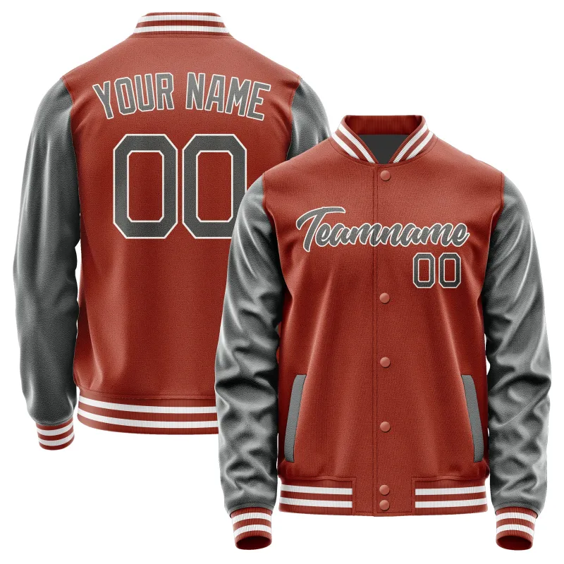 Custom Coral Red Dark Grey Jacket sold by Tailorly