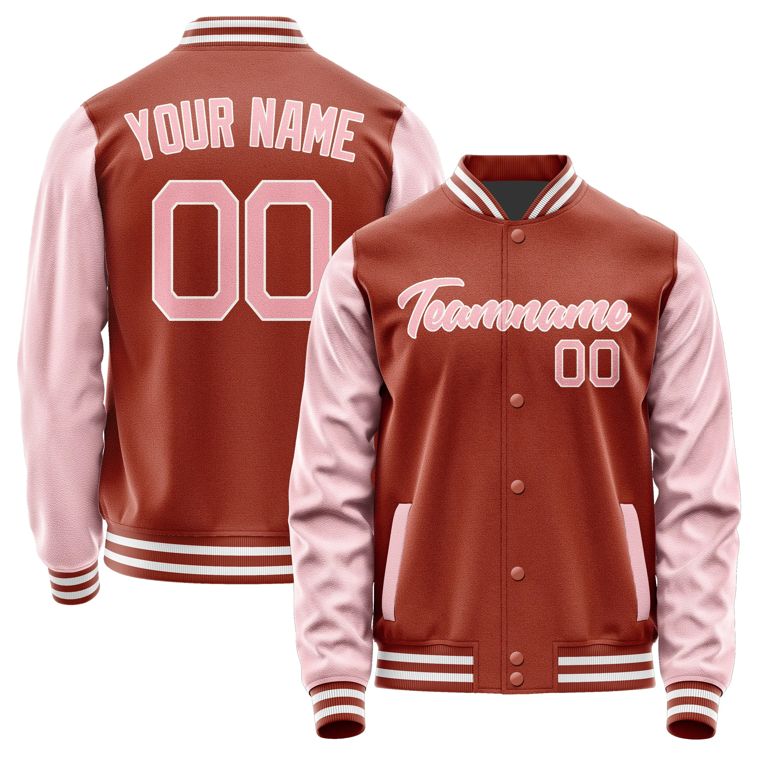 Custom Coral Red Light Pink Jacket sold by Tailorly