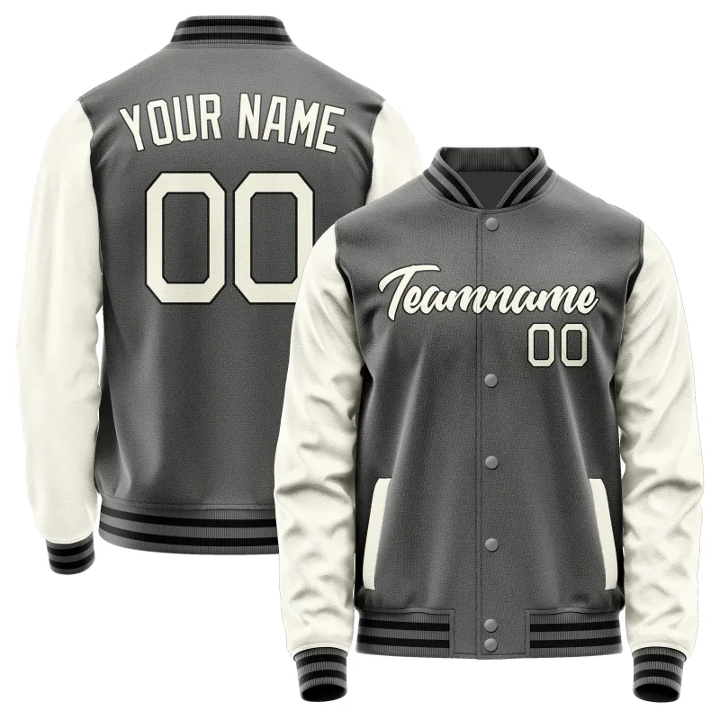 Custom Dark Grey Cream Jacket made by Tailorly