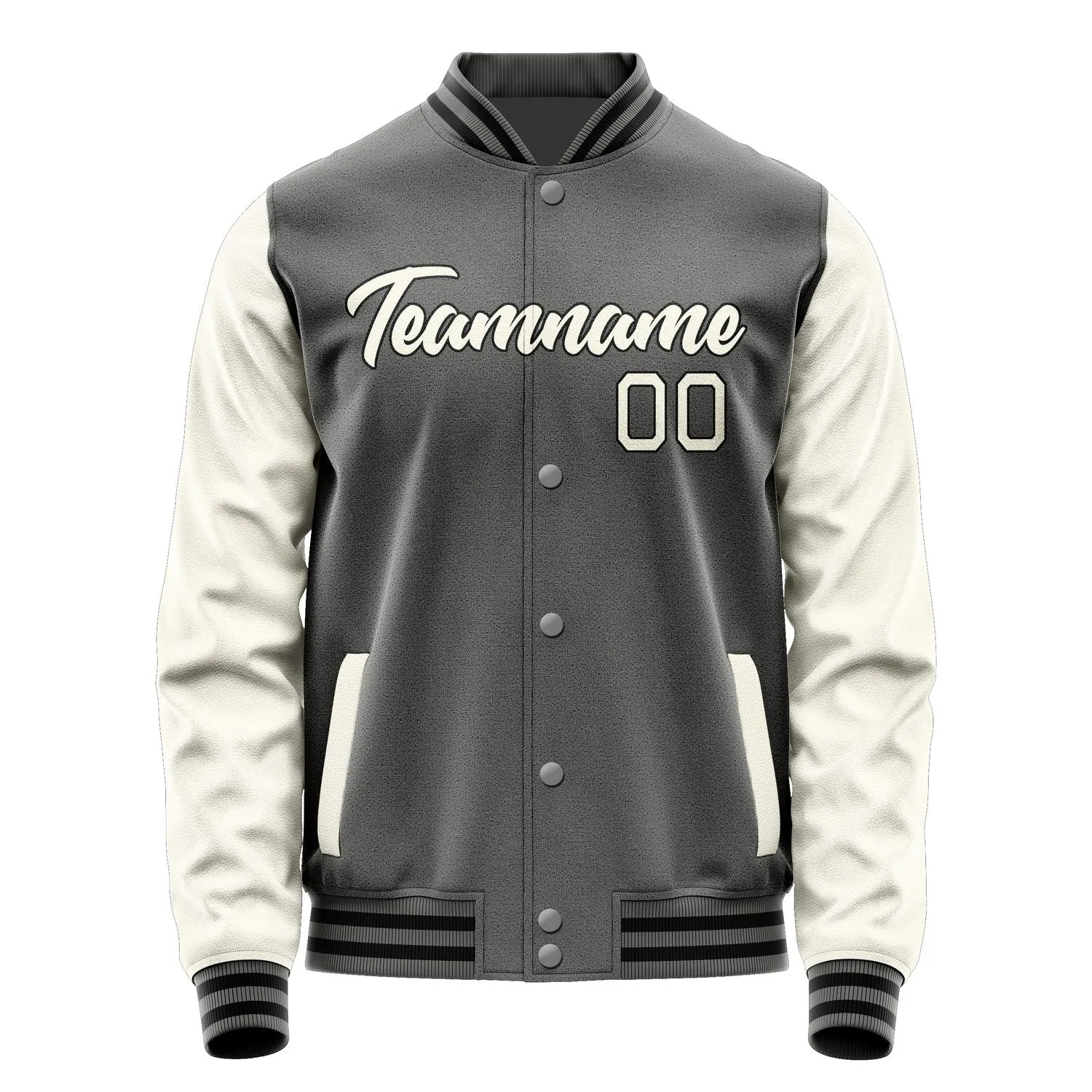 Custom Dark Grey Cream Jacket sold by Tailorly product image thumbnail 2