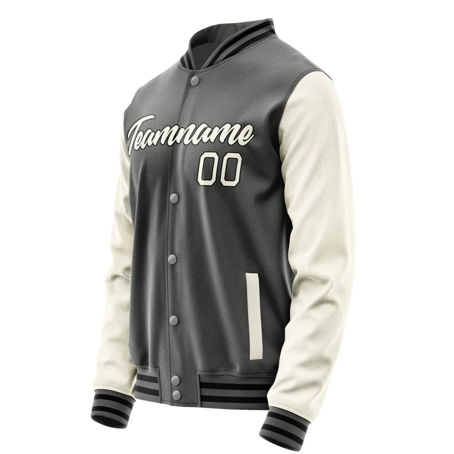 Custom Dark Grey Cream Jacket sold by Tailorly product image thumbnail 3