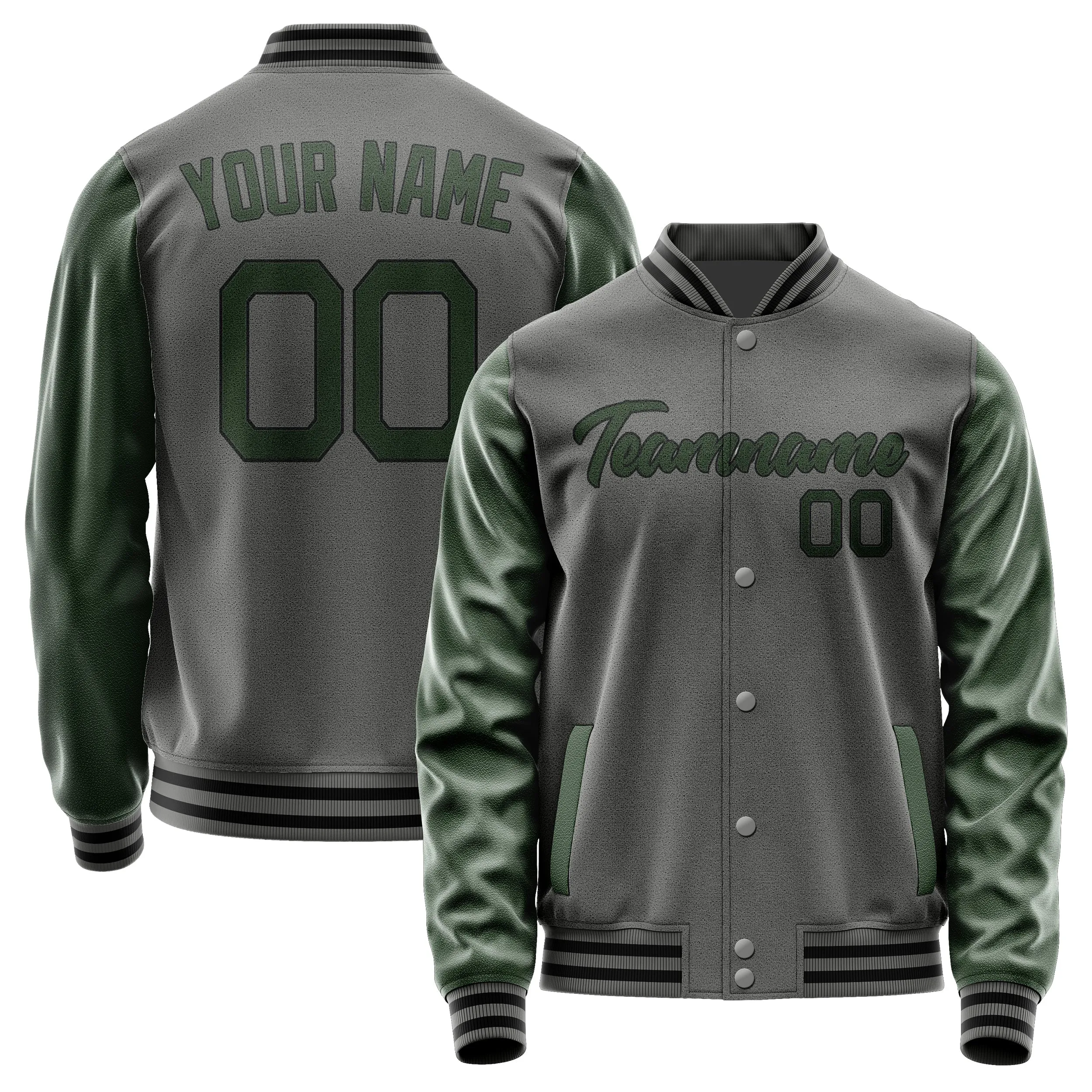 Custom Dark Grey Dark Green Jacket sold by Tailorly