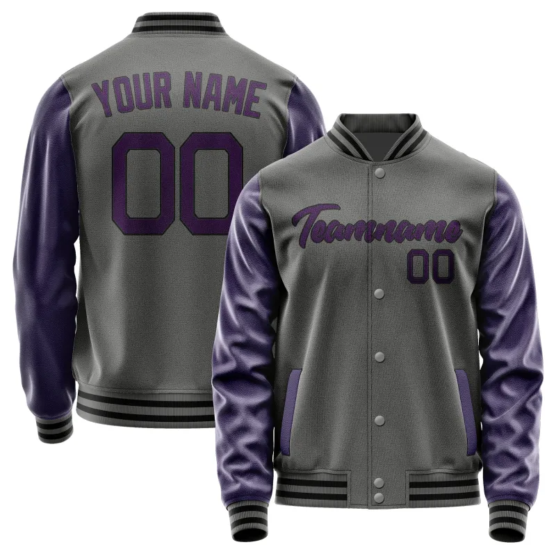 Custom Dark Grey Purple Jacket sold by Tailorly
