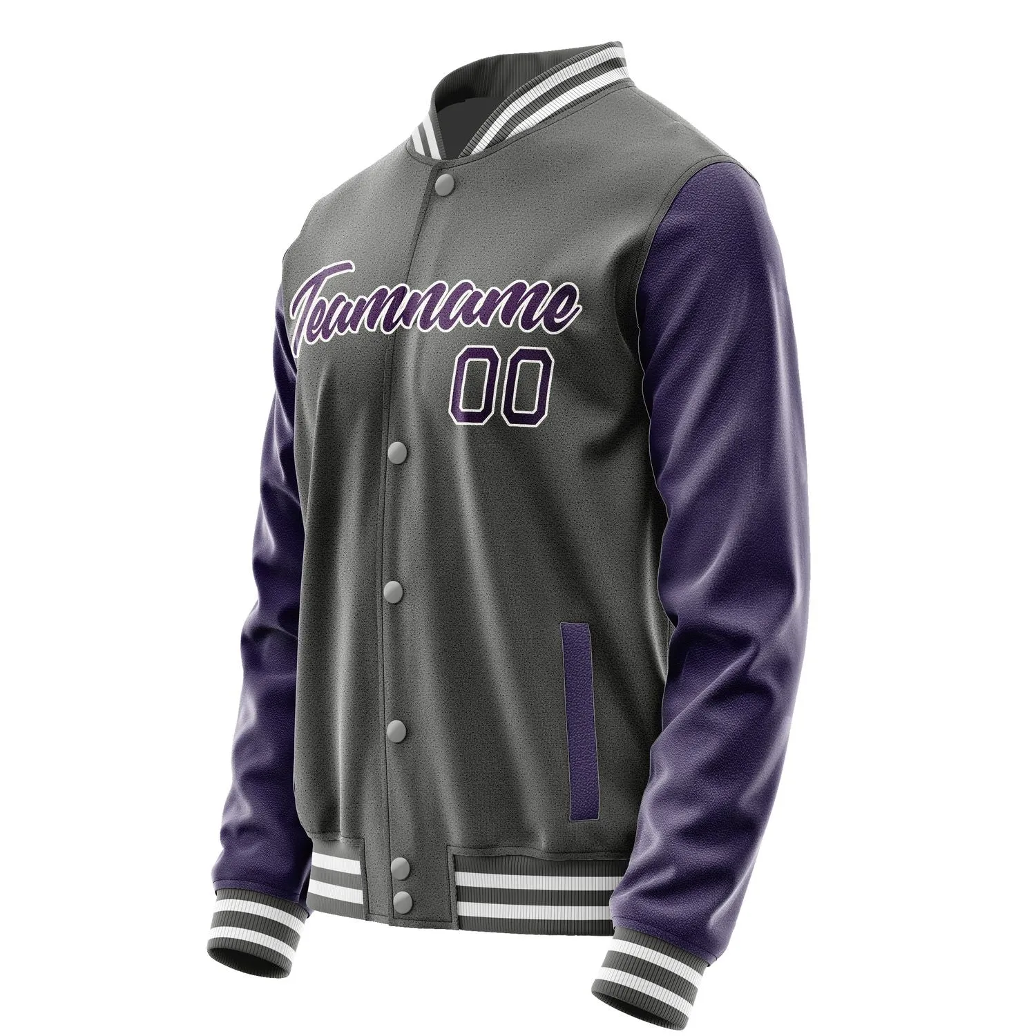 Custom Dark Grey Purple Jacket sold by Tailorly product image thumbnail 3