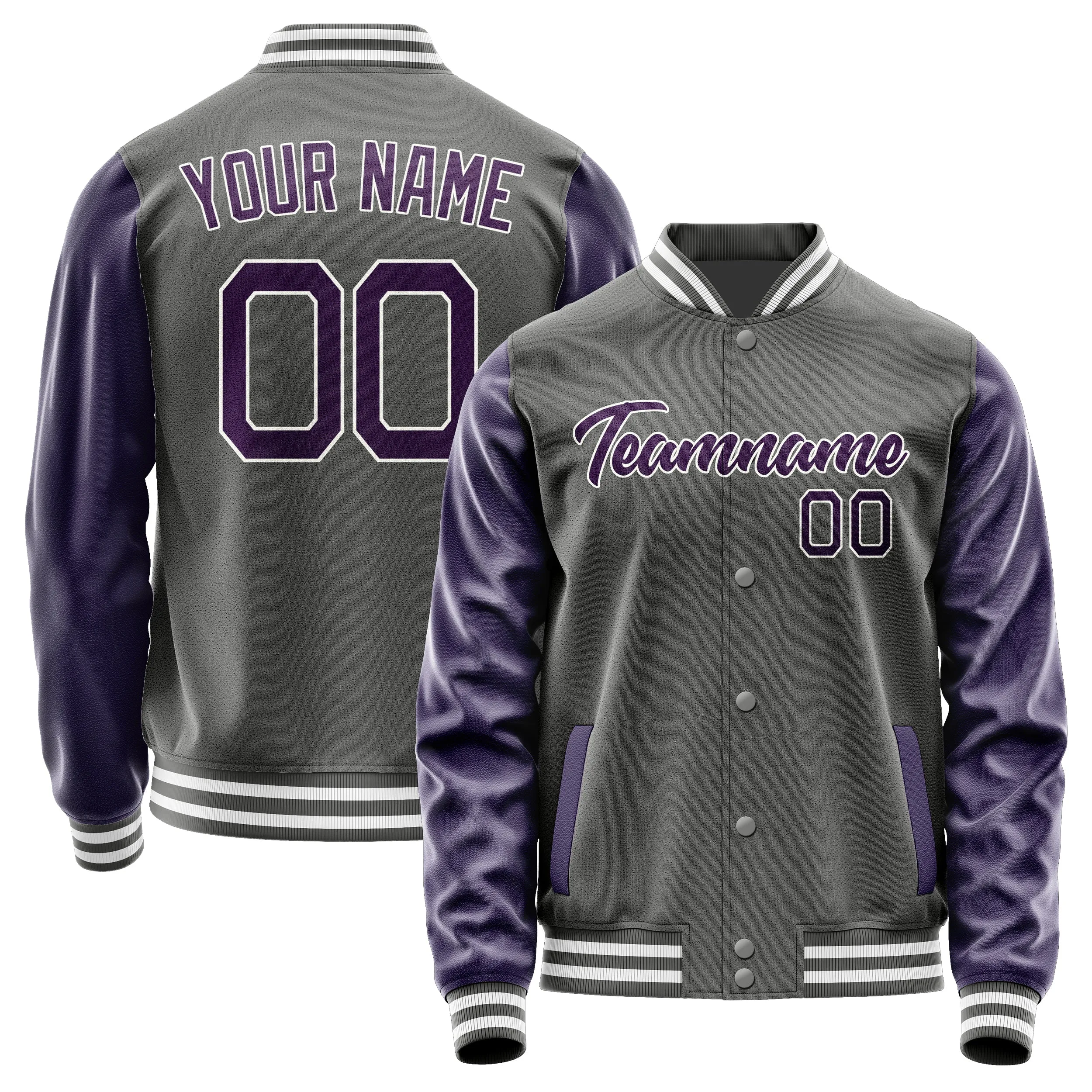 Custom Dark Grey Purple Jacket sold by Tailorly