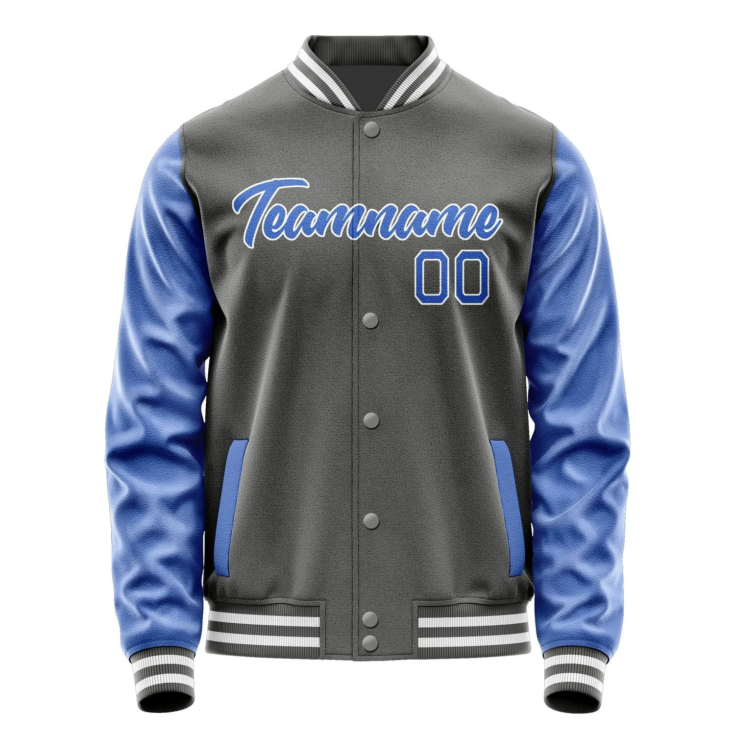 Custom Dark Grey Sky Blue Jacket sold by Tailorly product image thumbnail 2