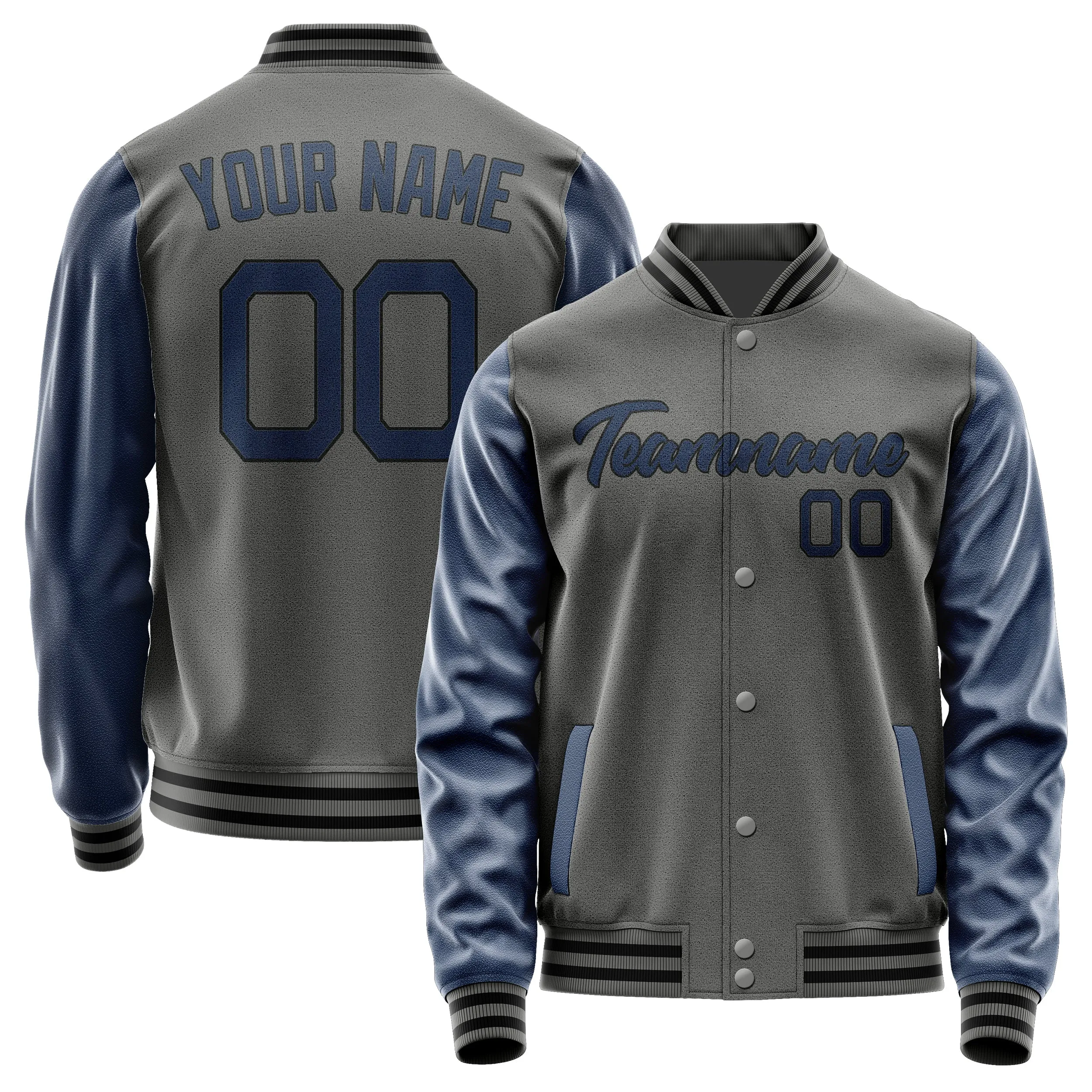 Custom Dark Grey Blue Jacket sold by Tailorly