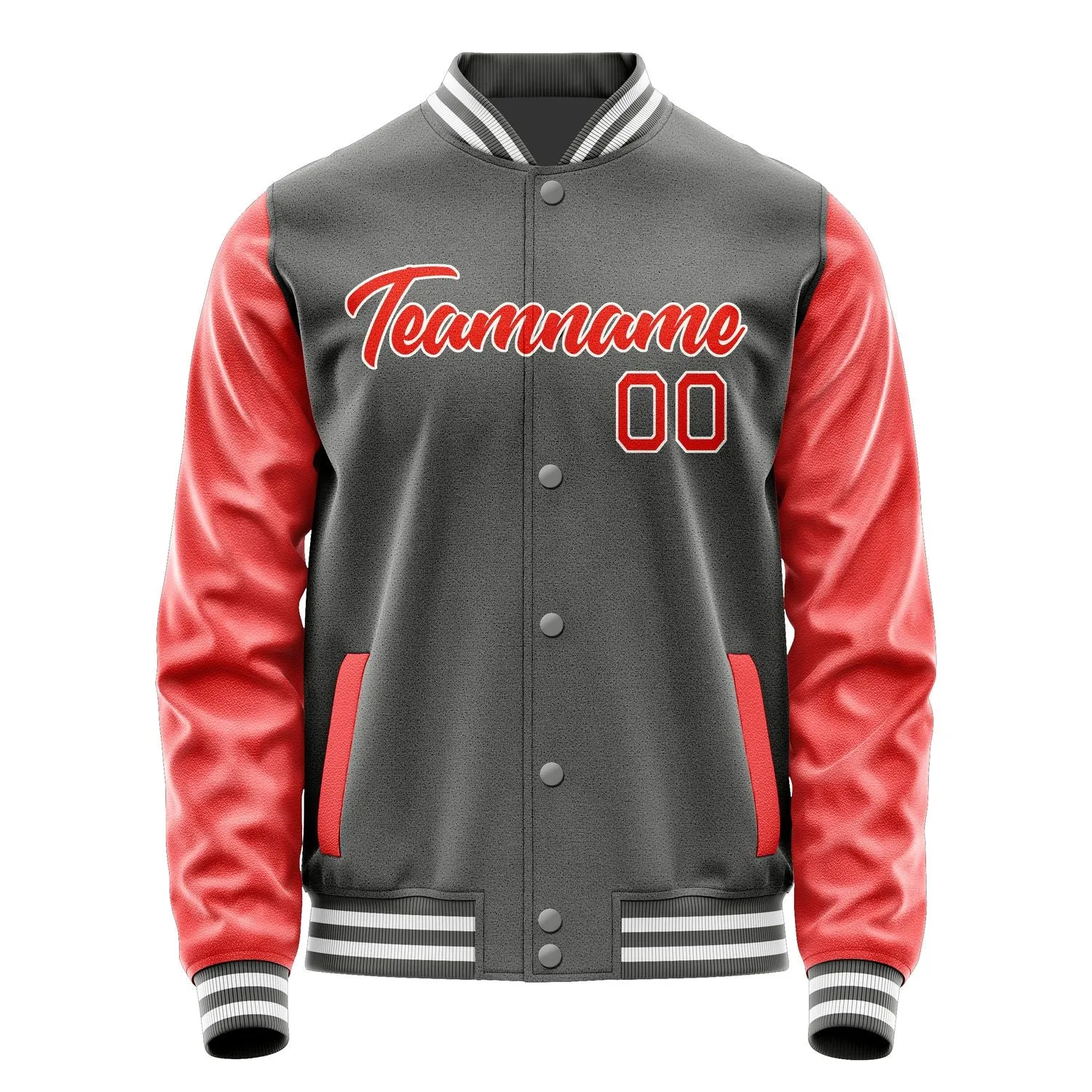 Custom Dark Grey Orange Red Jacket sold by Tailorly product image thumbnail 2