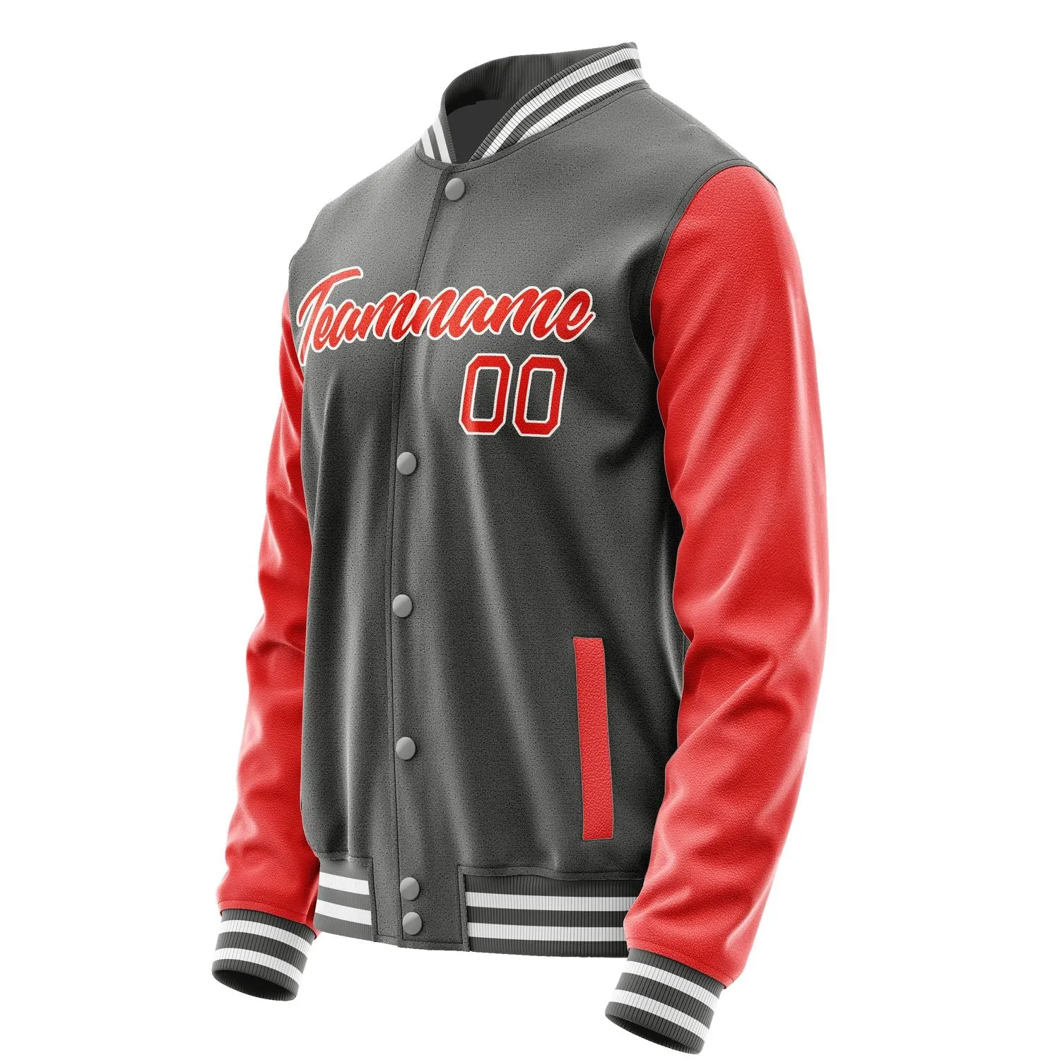Custom Dark Grey Orange Red Jacket sold by Tailorly product image thumbnail 3