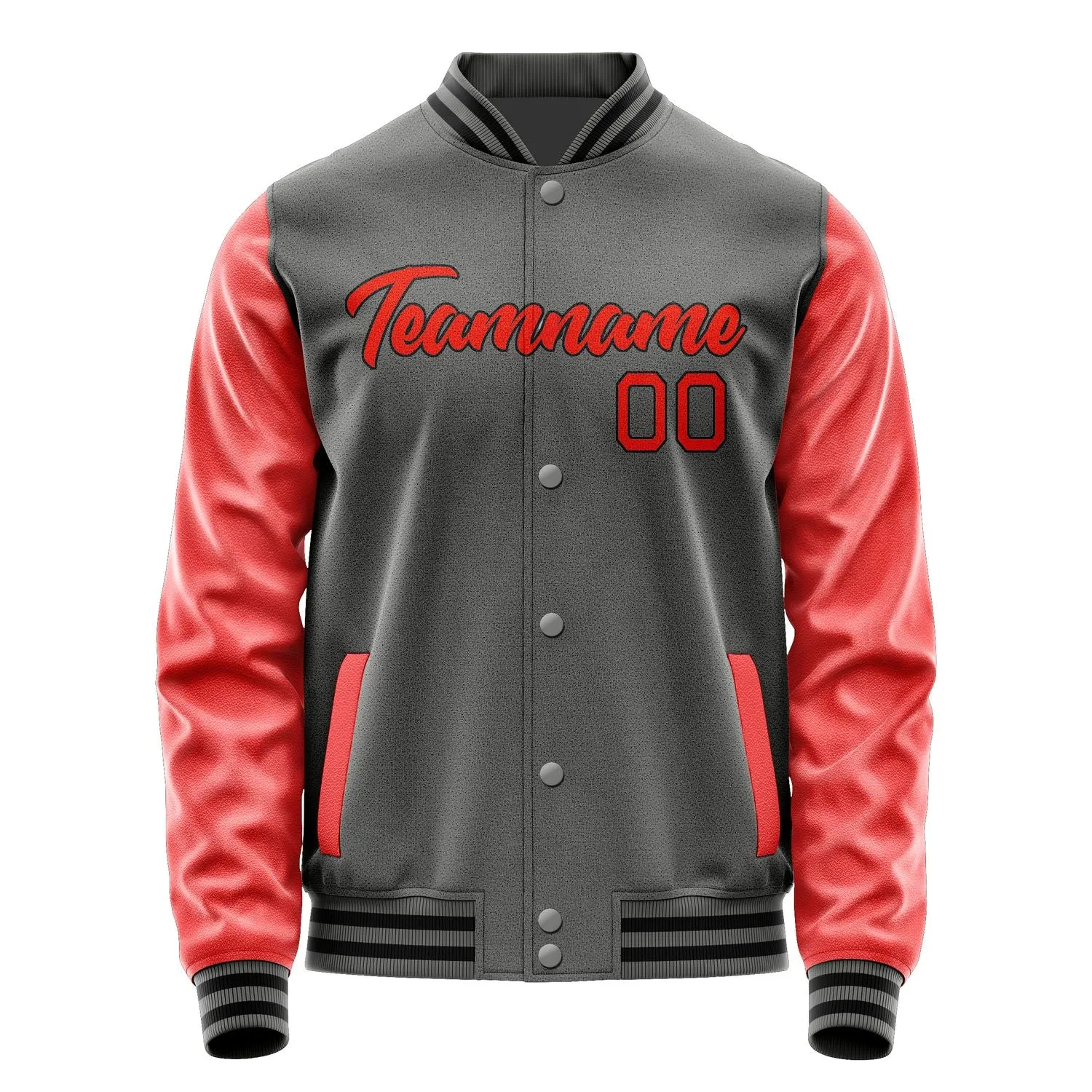 Custom Dark Grey Orange Red Jacket sold by Tailorly product image thumbnail 2