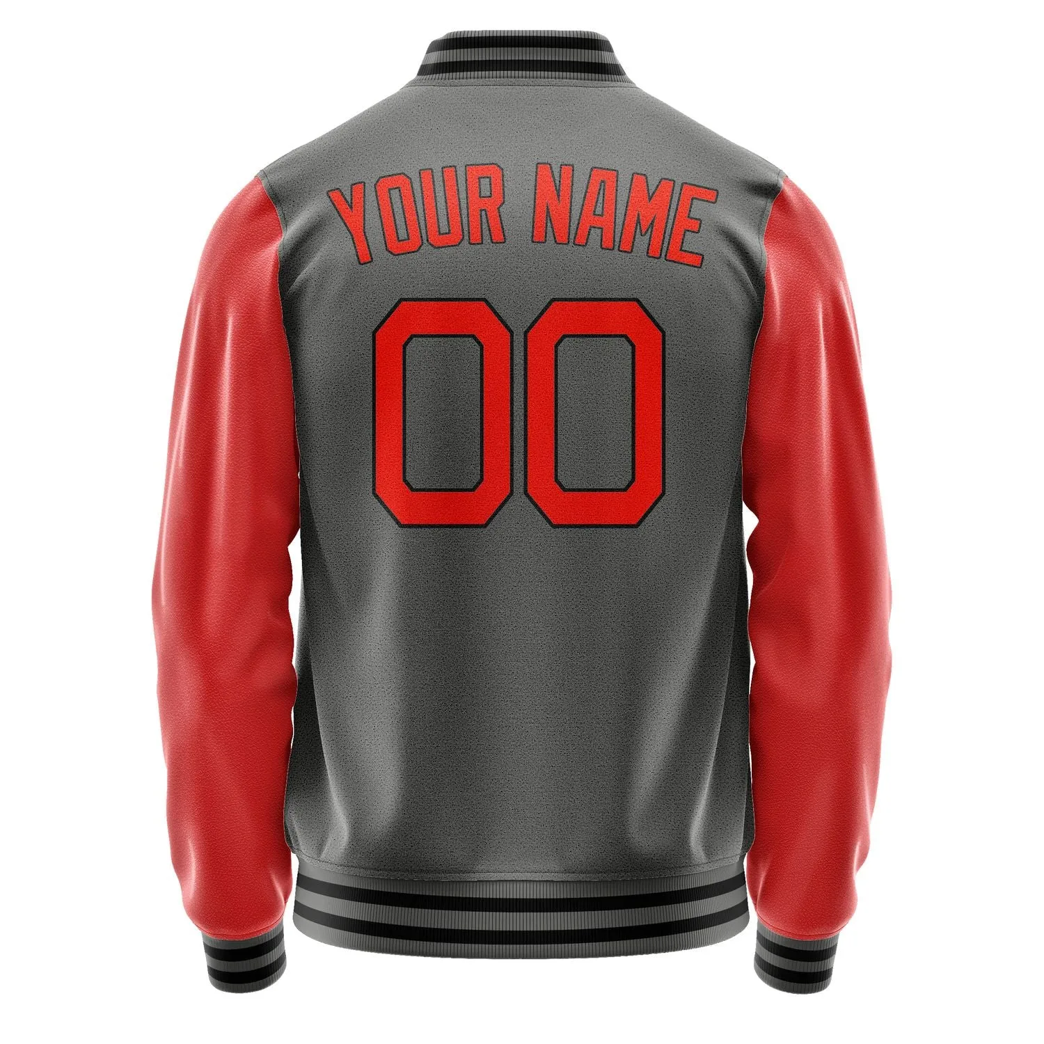 Custom Dark Grey Orange Red Jacket sold by Tailorly product image thumbnail 4