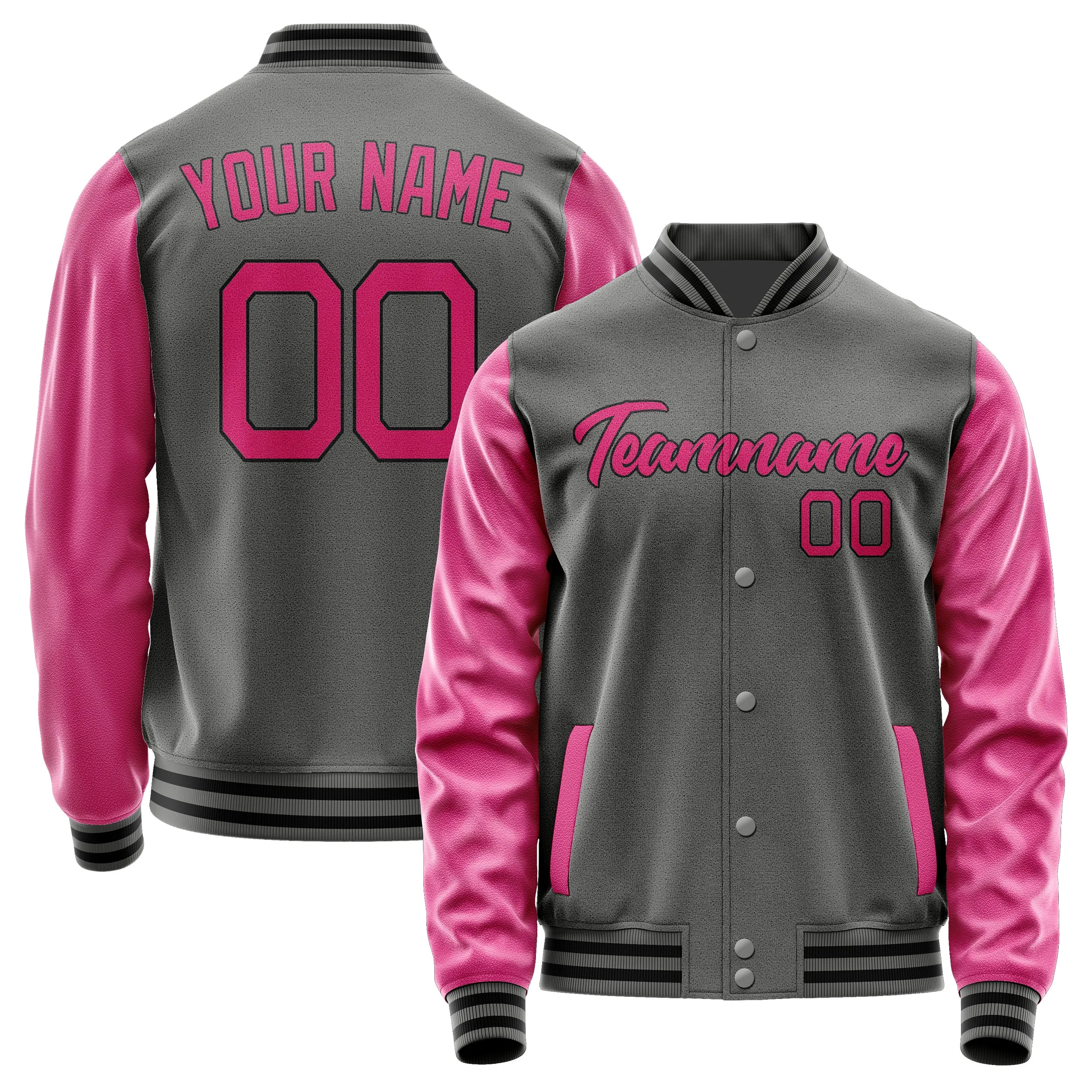 Custom Dark Grey Pink Jacket sold by Tailorly
