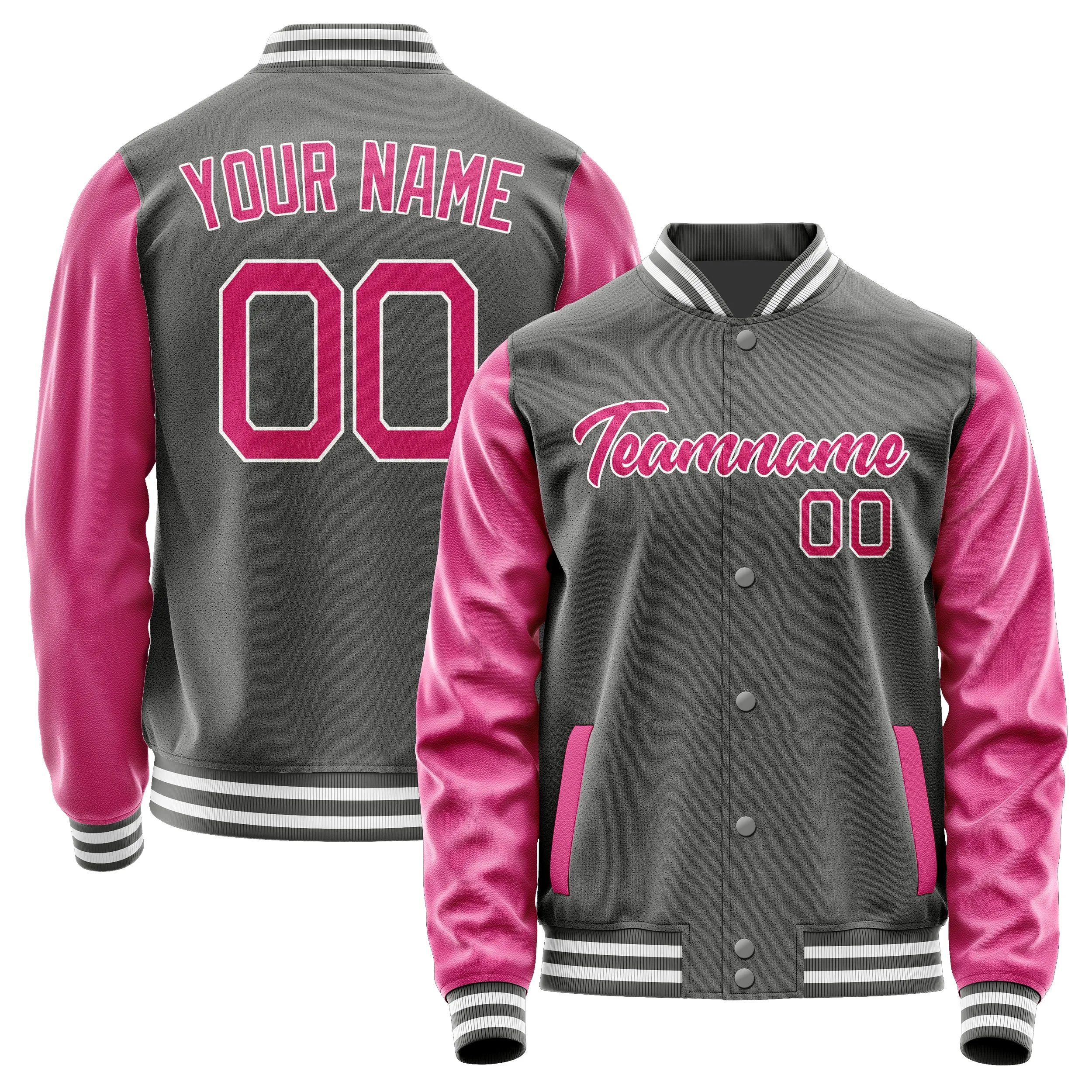 Custom Dark Grey Pink Jacket sold by Tailorly