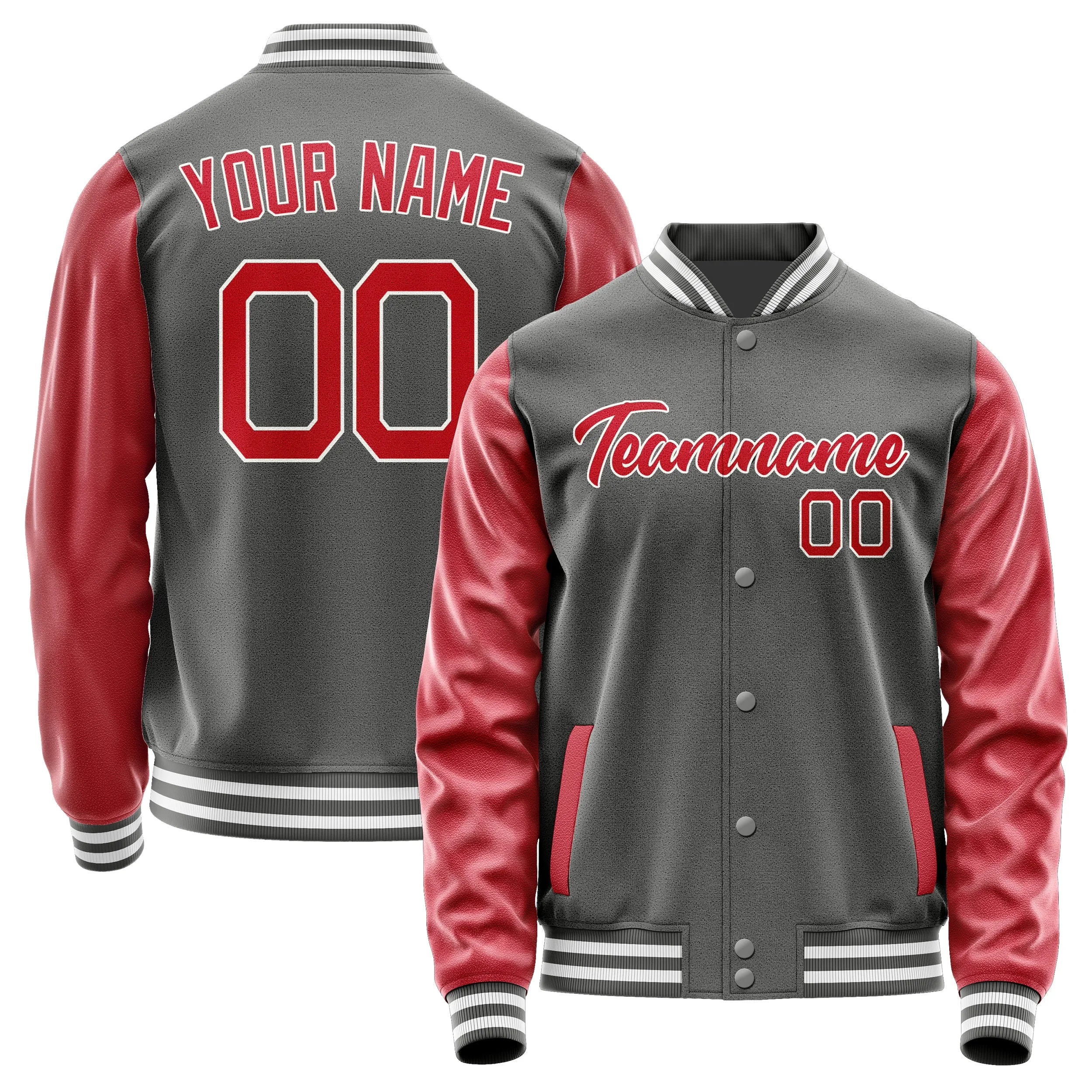 Custom Dark Grey Red Jacket sold by Tailorly