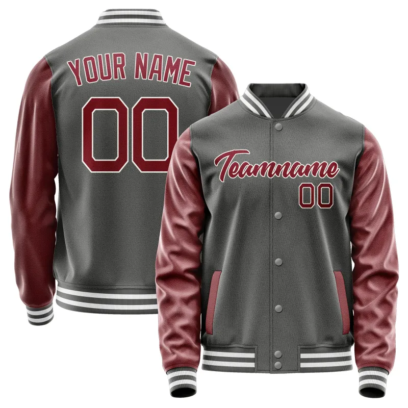 Custom Dark Grey Crimson Red Jacket sold by Tailorly